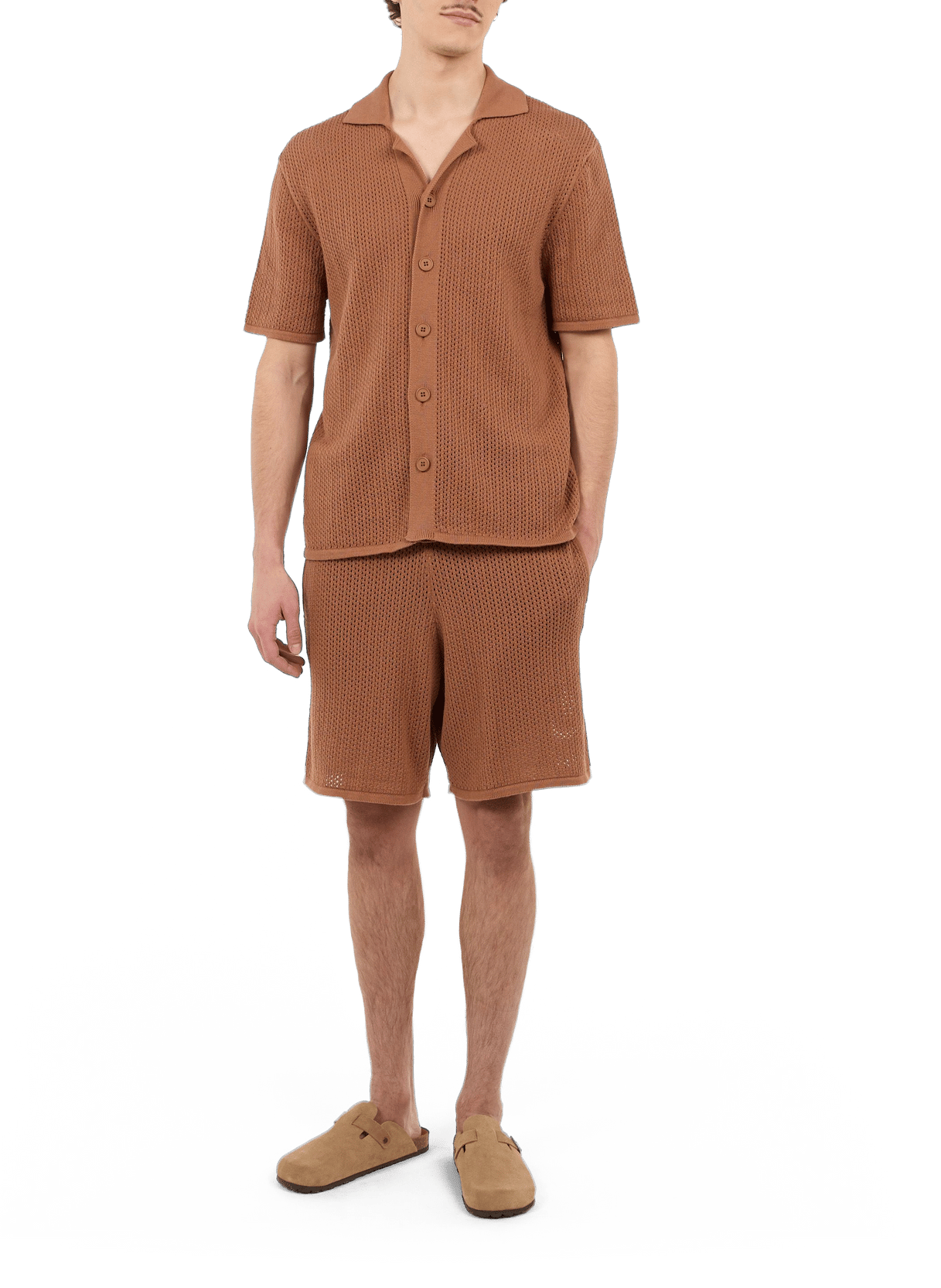 Straight cotton shorts SAISON 1865 Brown