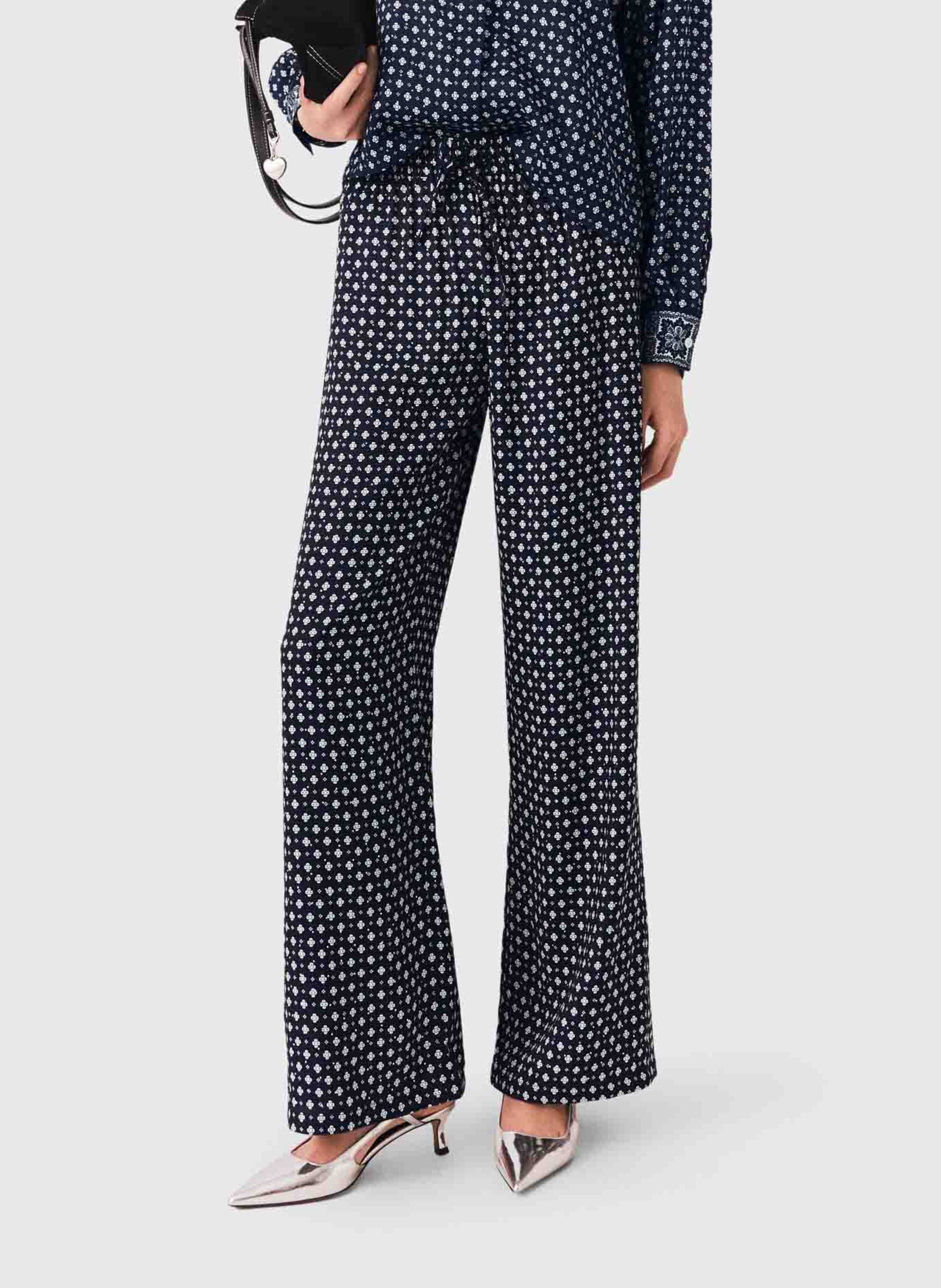 Wide-leg spotted trousers MAJE Blue