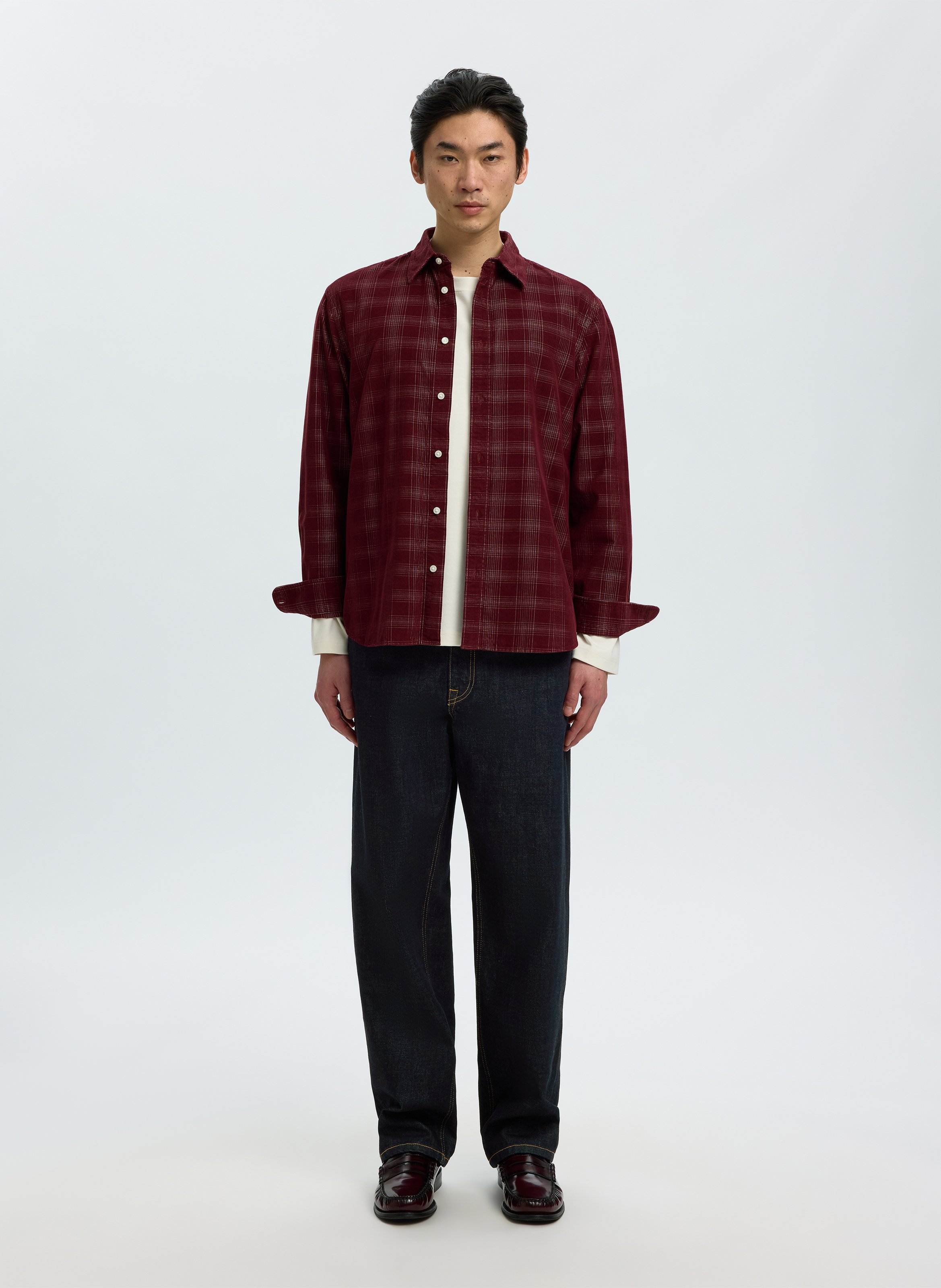 Jean droit large en coton SELECTED Bleu