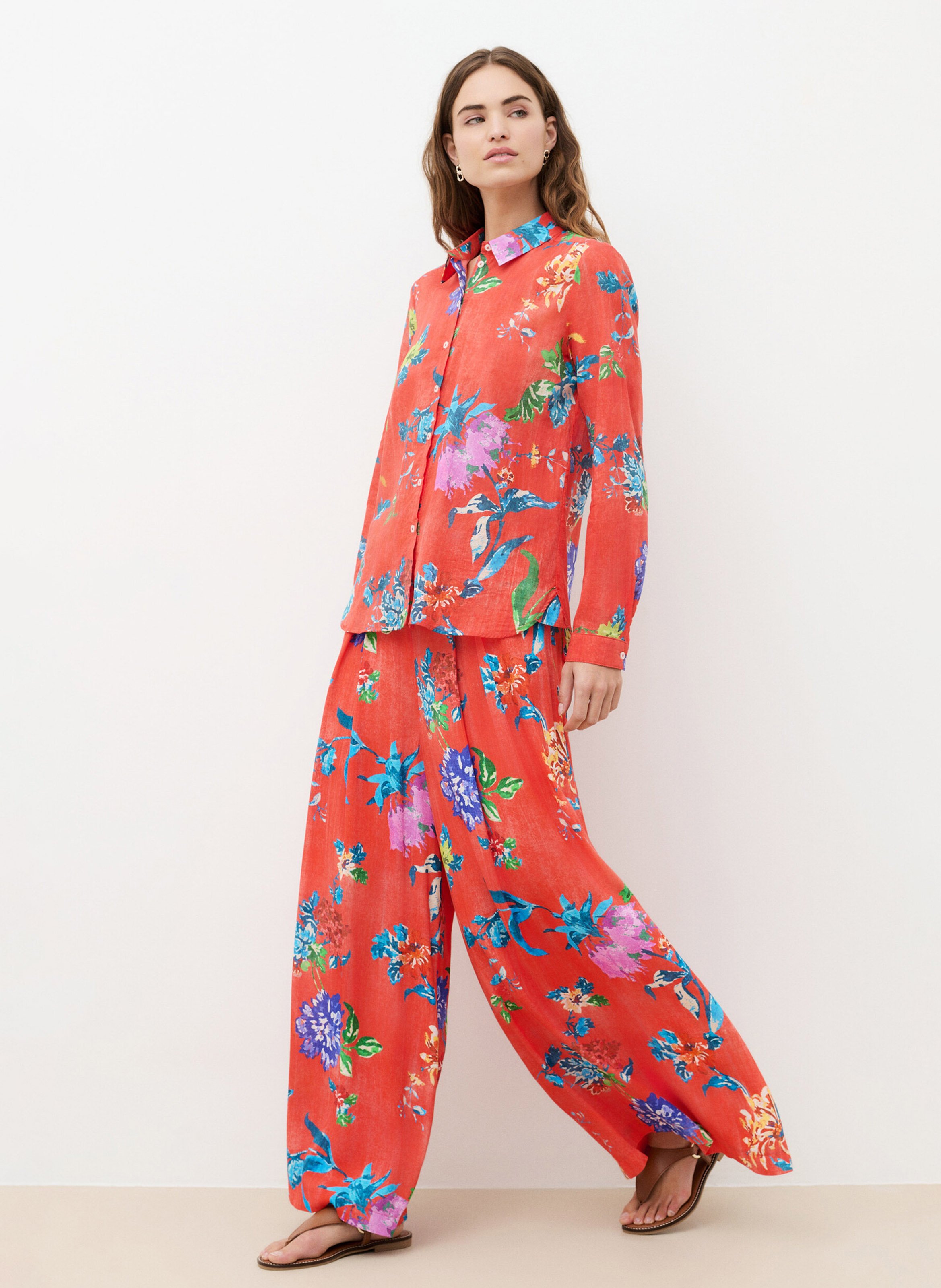 Printed wide-leg pants CAROLL Red