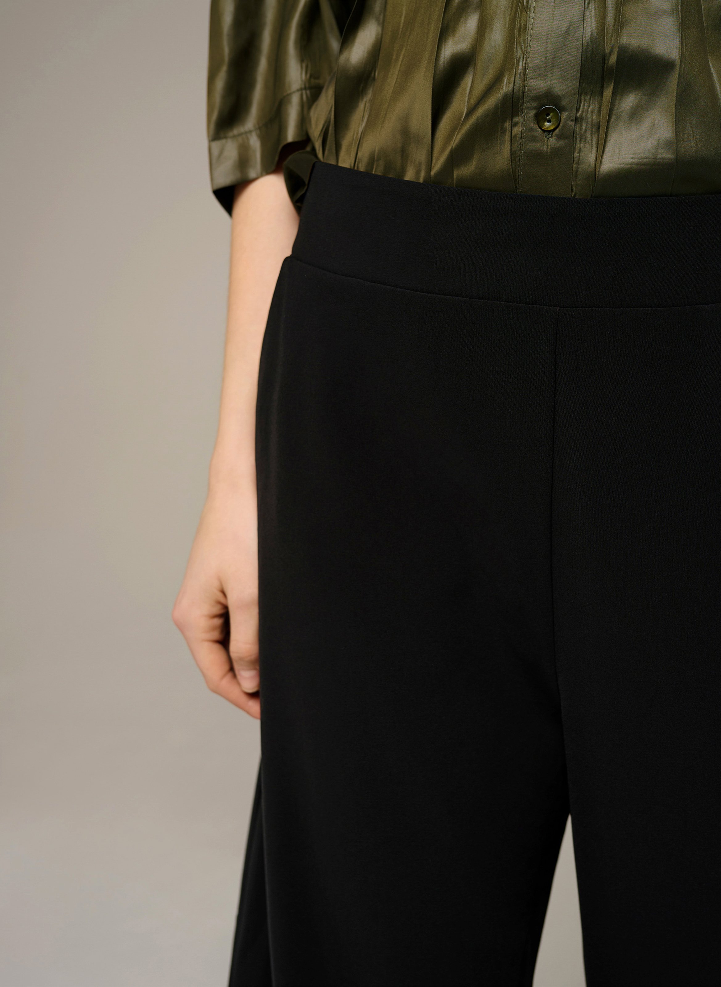 High-waisted barrel pants COTELAC Black
