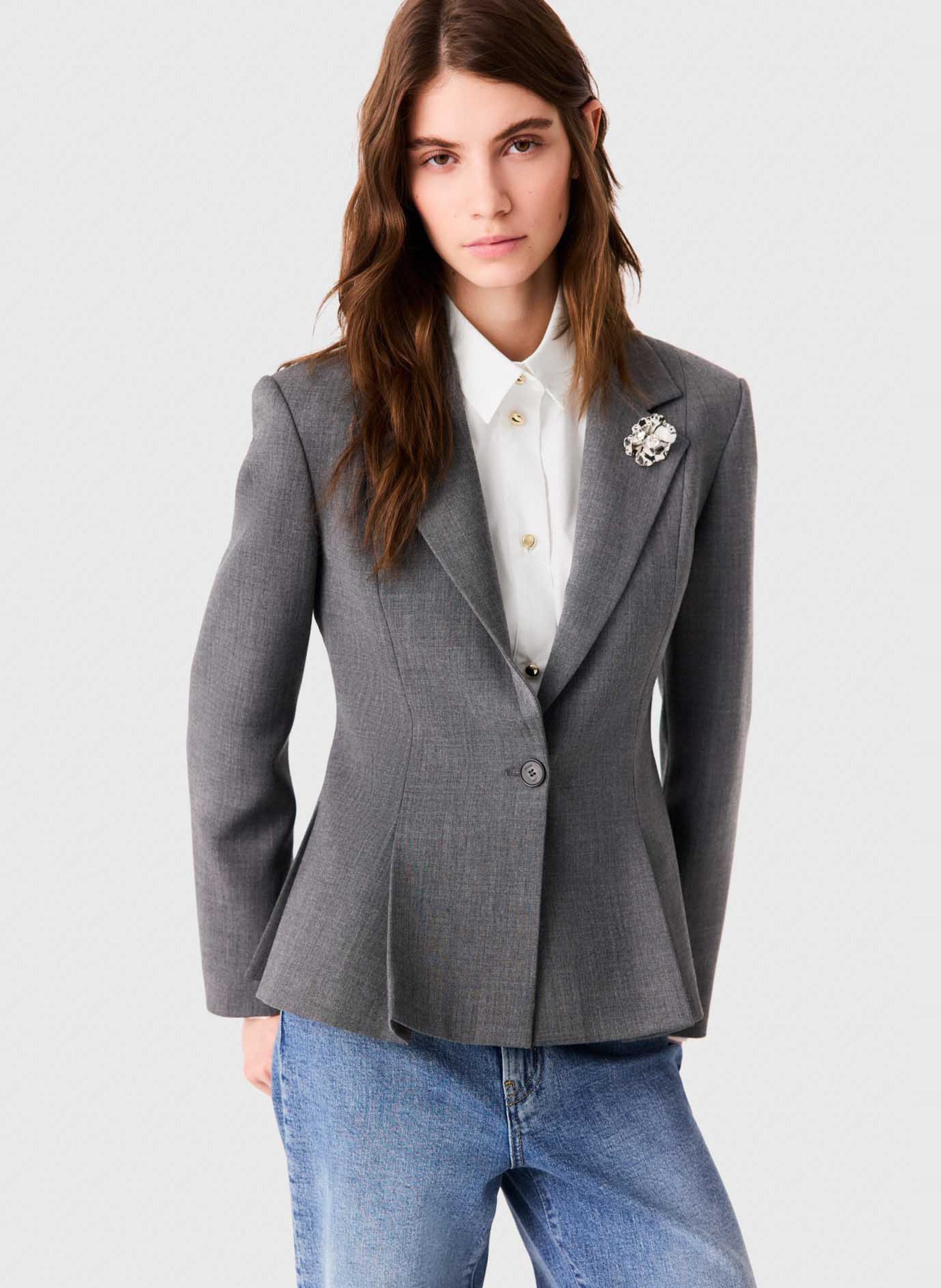 Veste de tailleur cintrée MAJE Gris