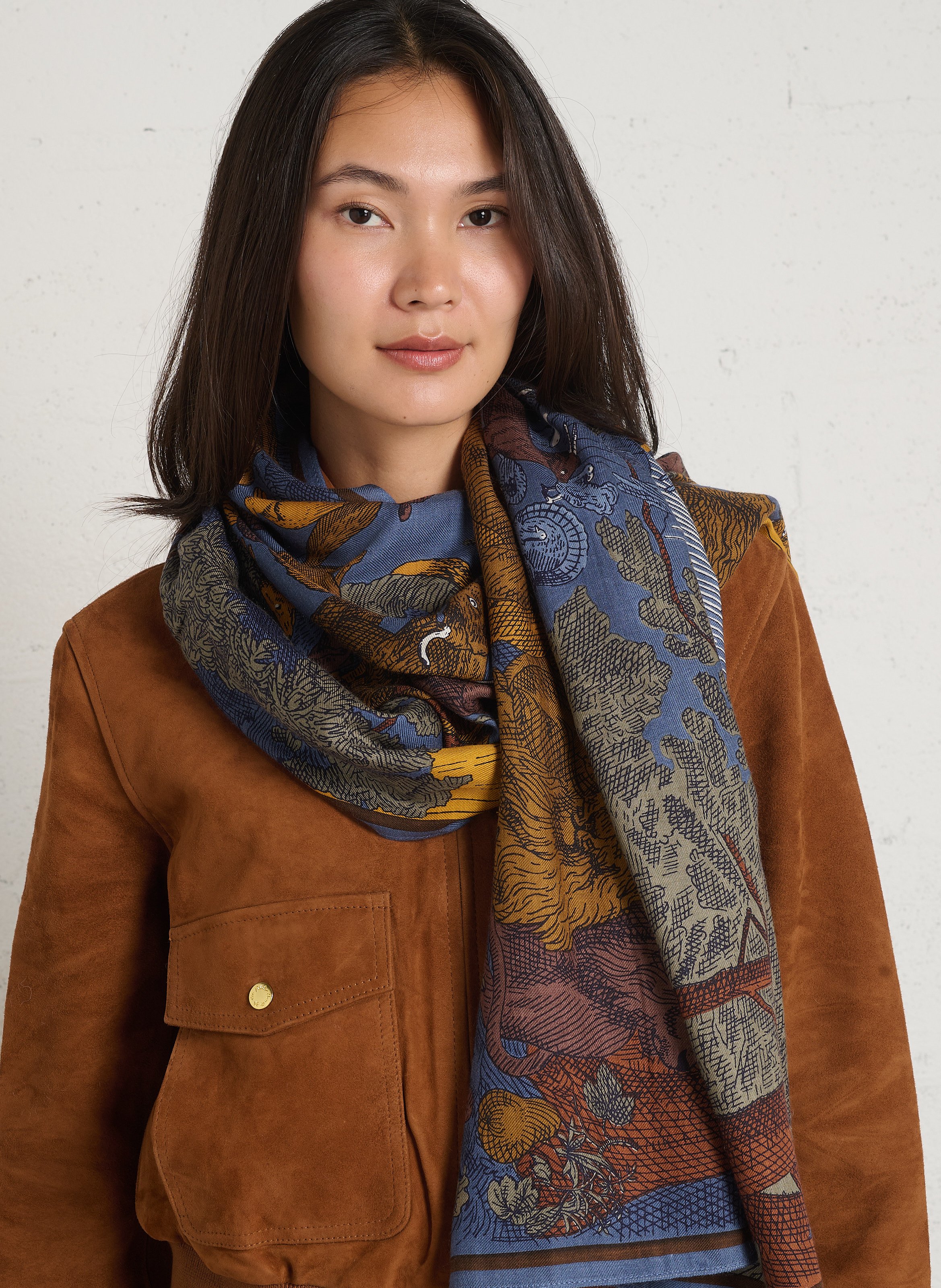 Foulard van zijdemix INOUI EDITIONS Blauw