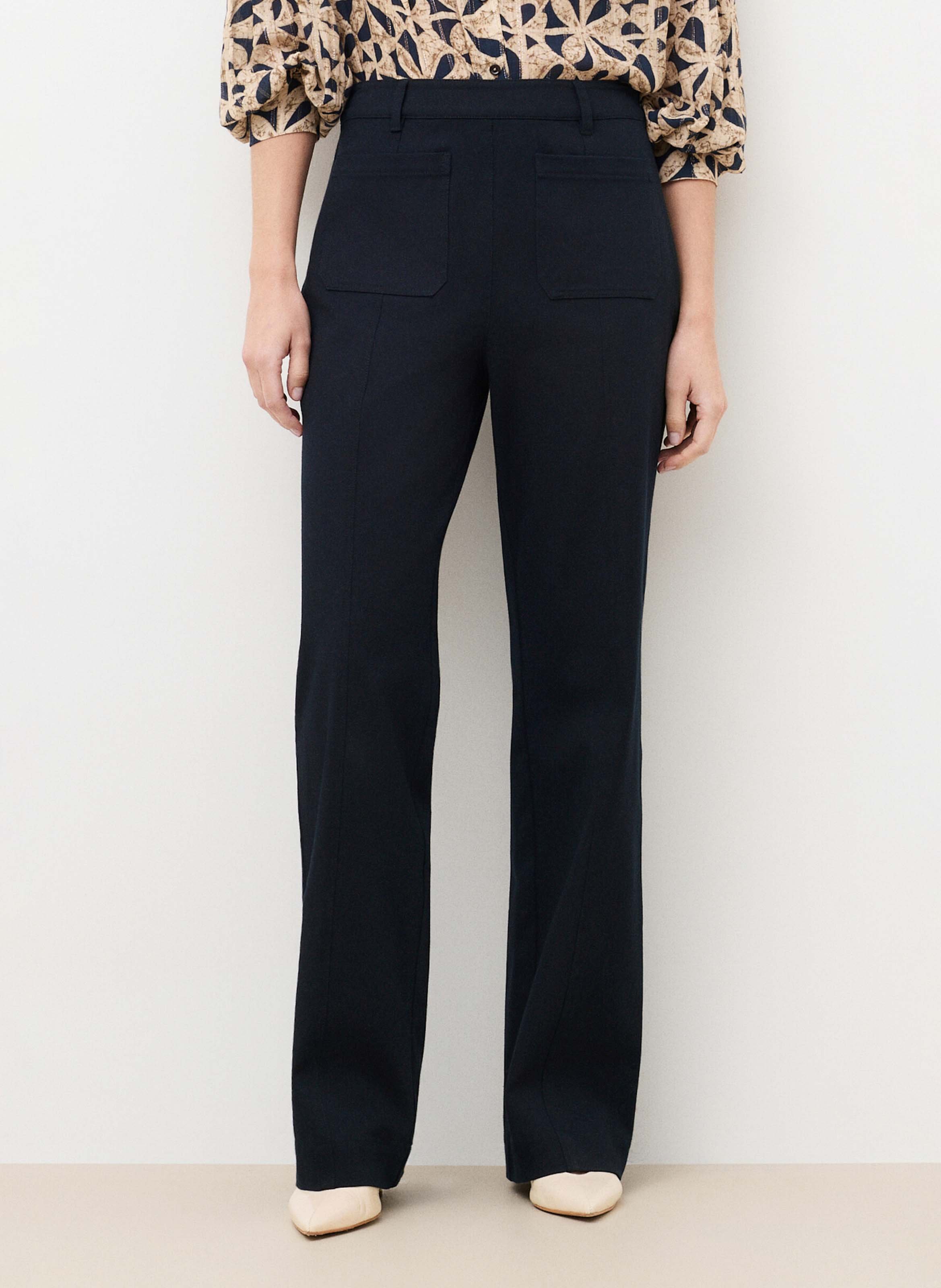 Straight-leg trousers with patch pockets CAROLL Blue