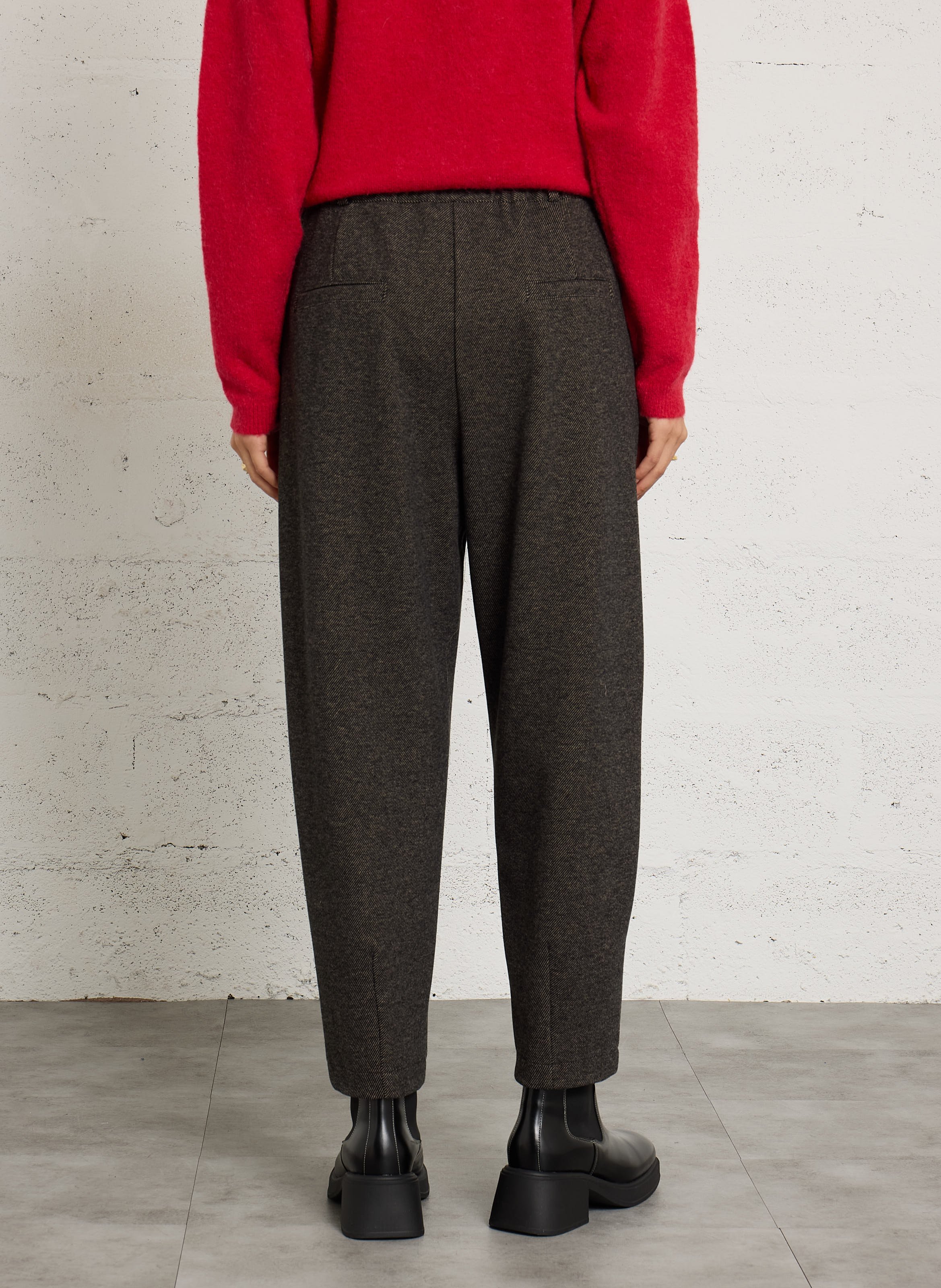 High-waisted wide-leg pants PLEASE Black