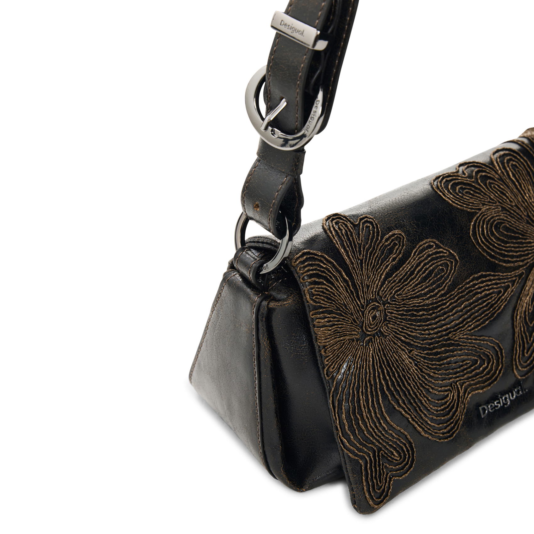 Bestickte Schultertasche DESIGUAL Braun