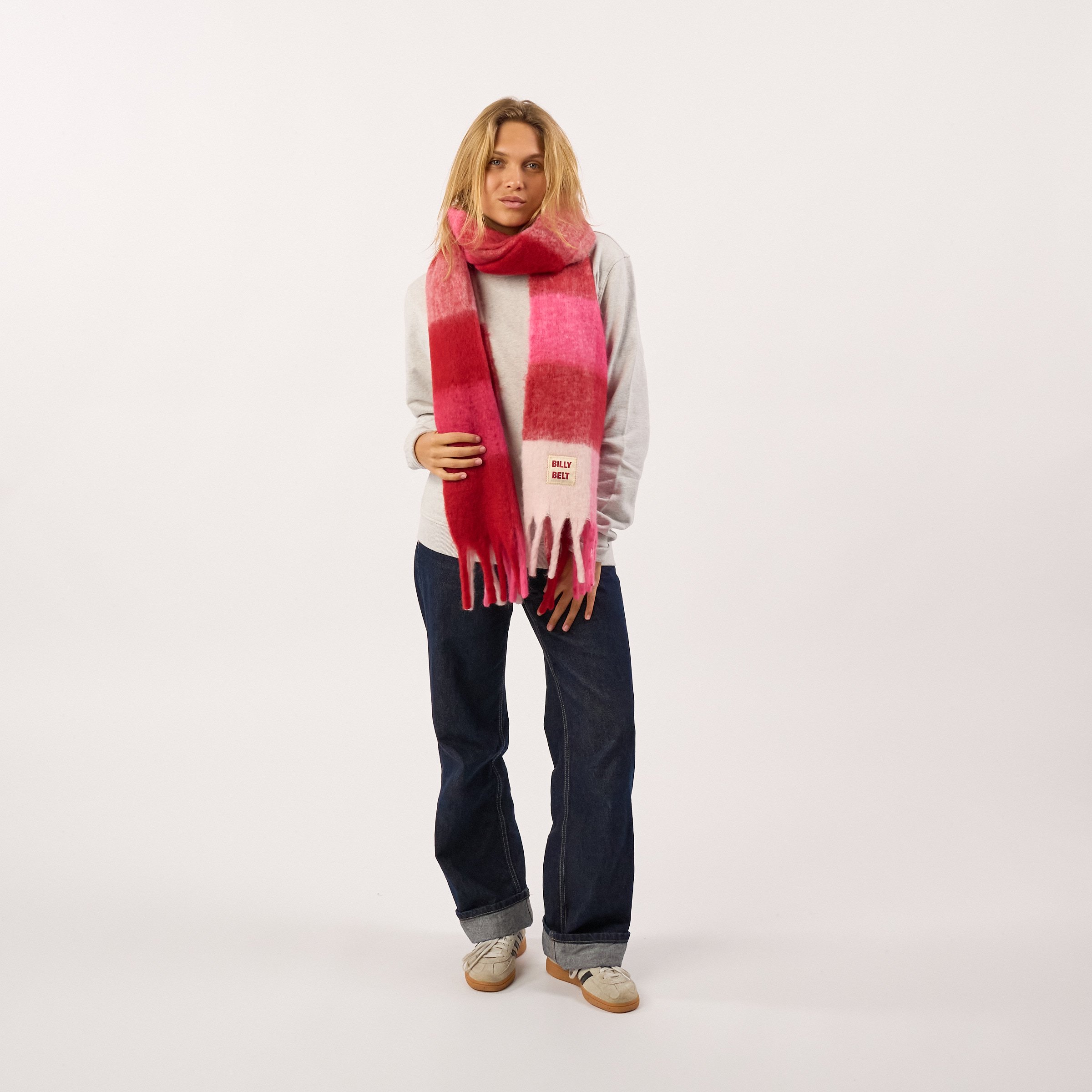 Wide wool scarf BILLYBELT Pink