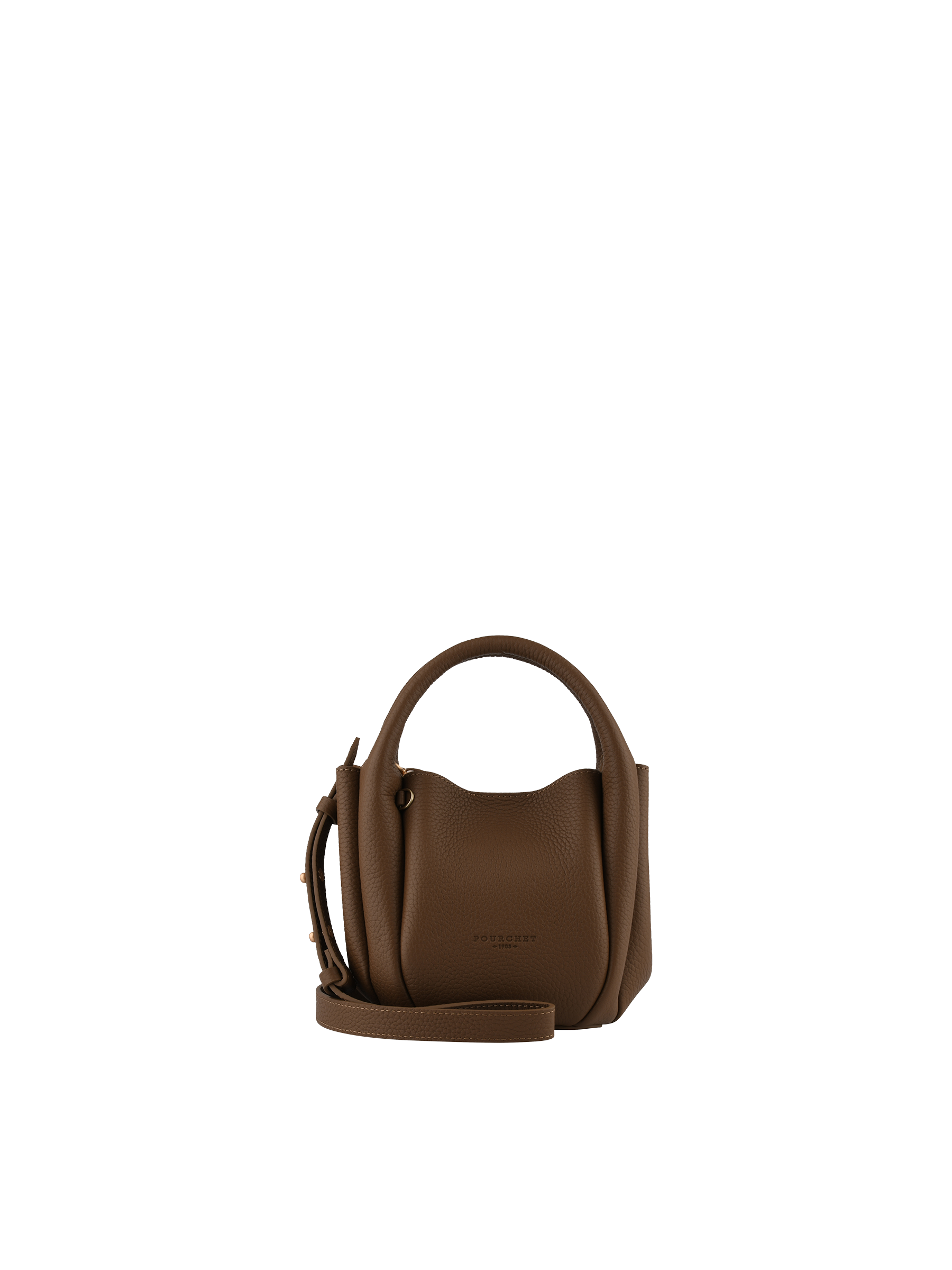 Calfskin leather handbag POURCHET Beige