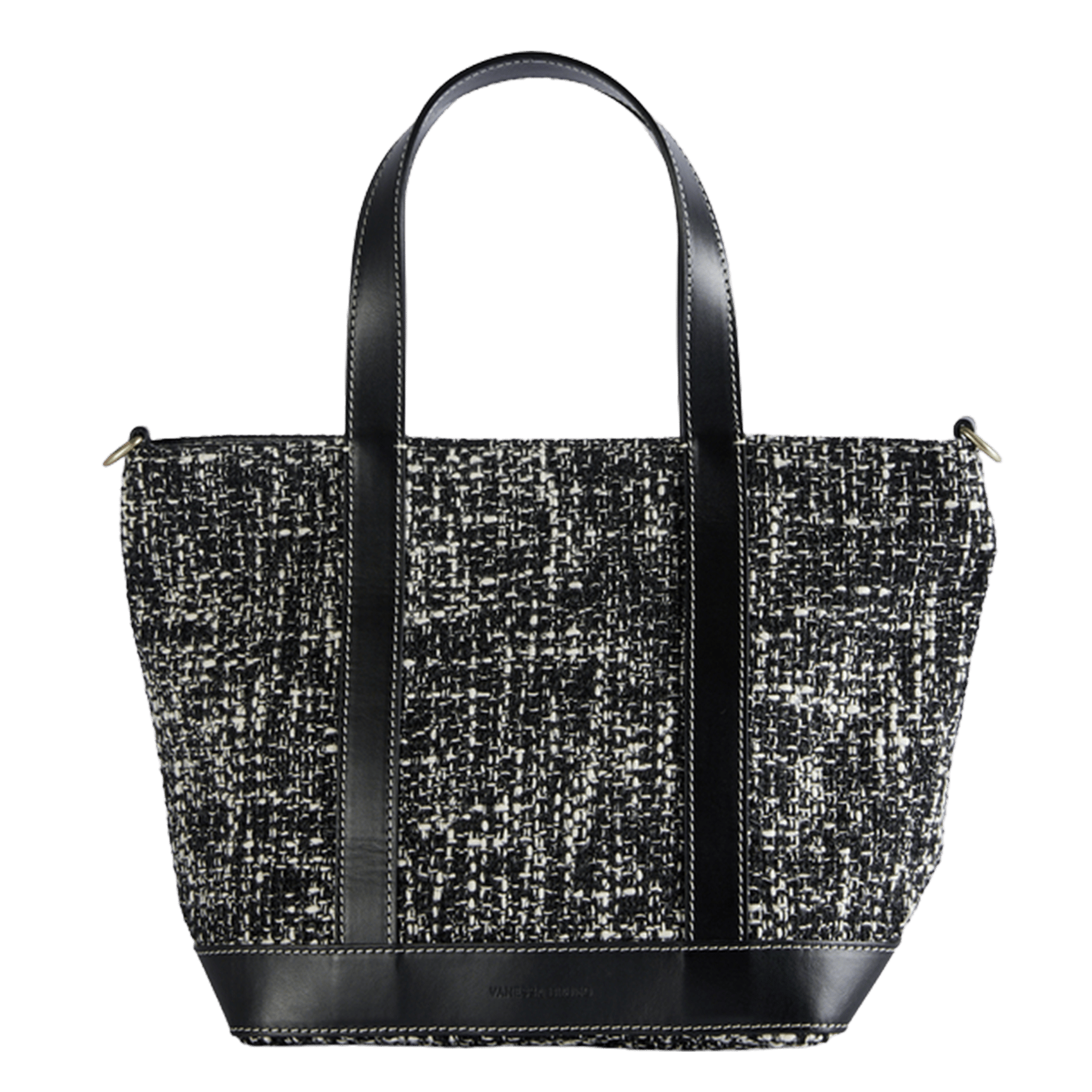 Zipped tweed tote bag VANESSA BRUNO White