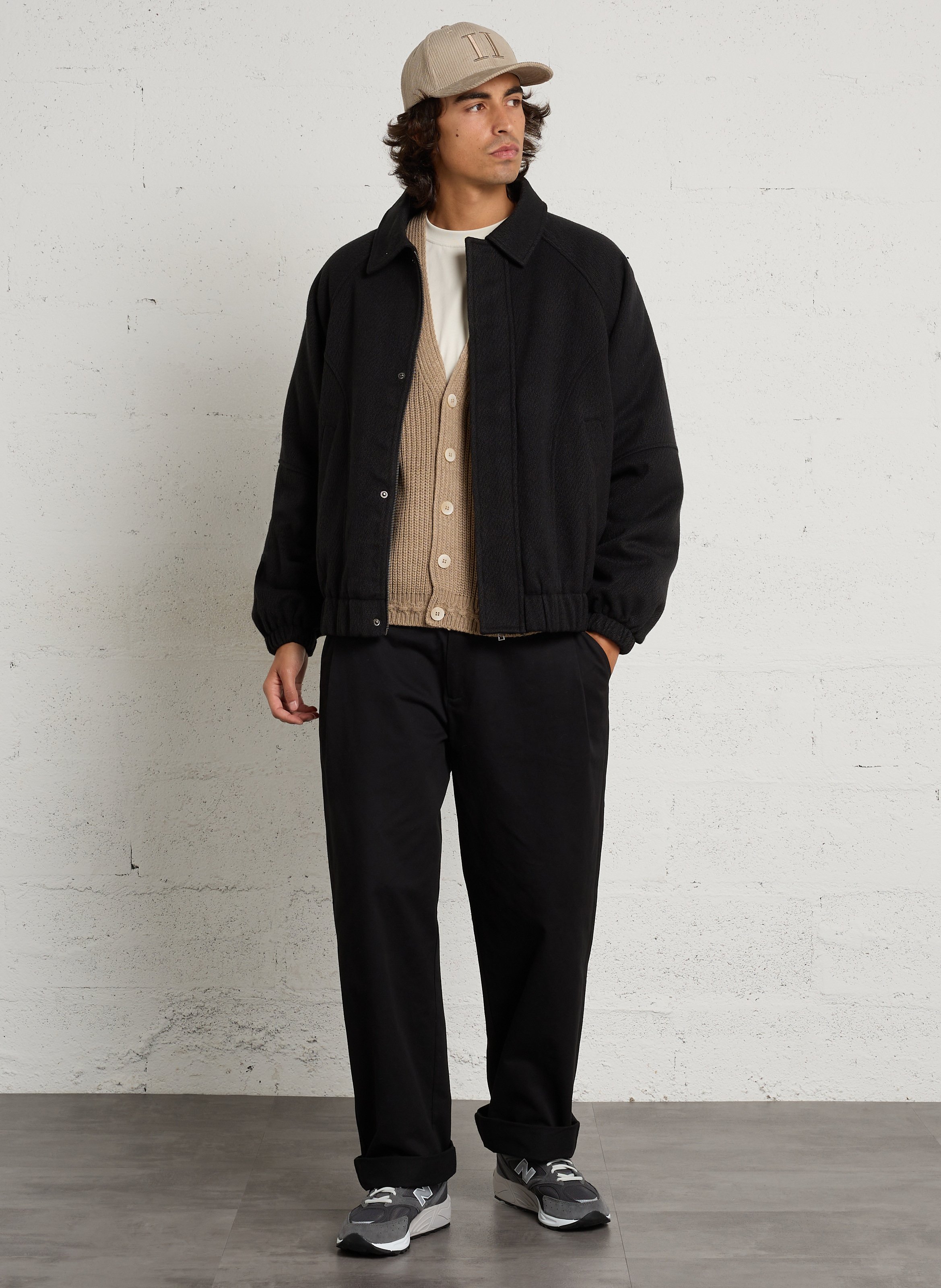 Pantalon droit en coton MINIMUM Noir