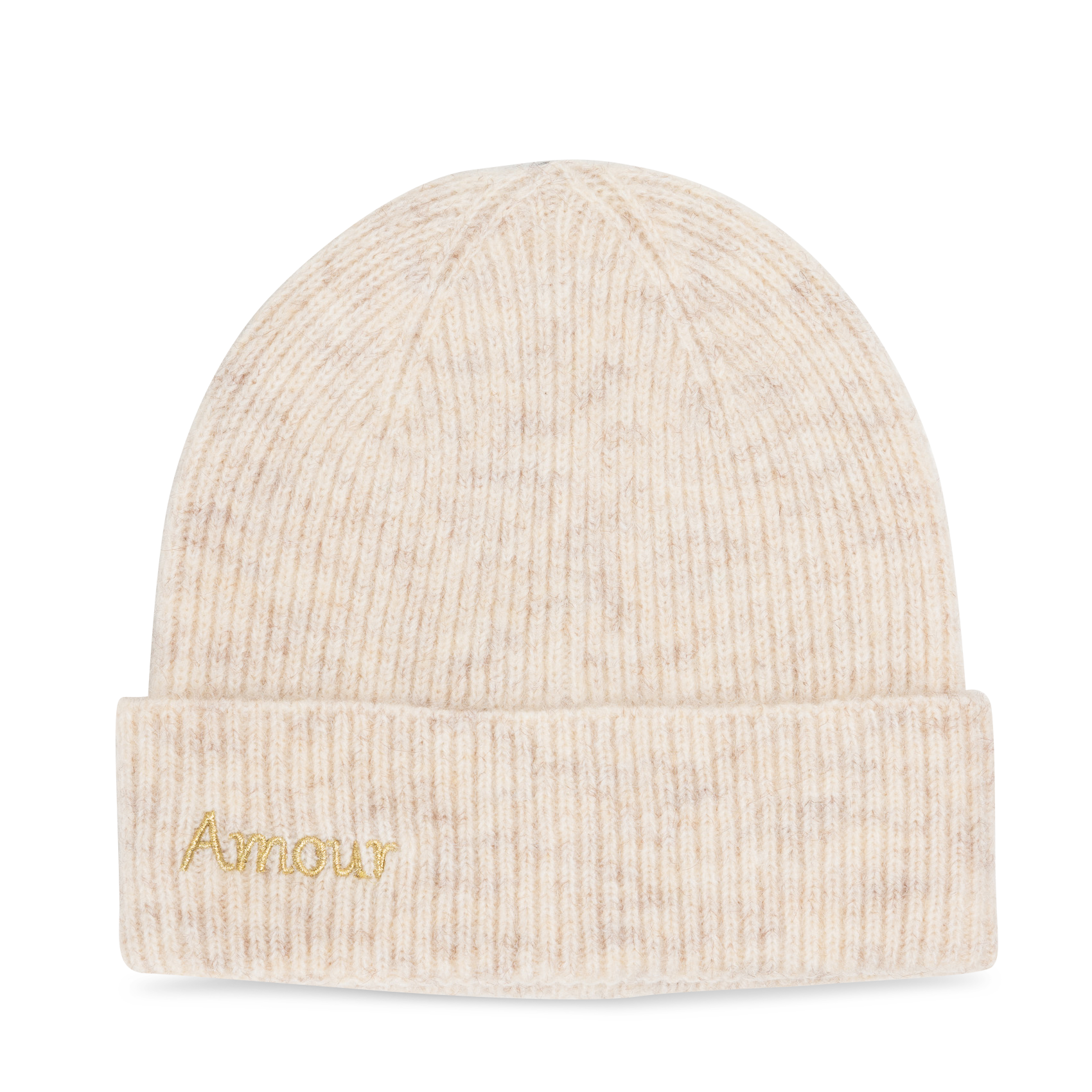 Ribbed hat PIECES White