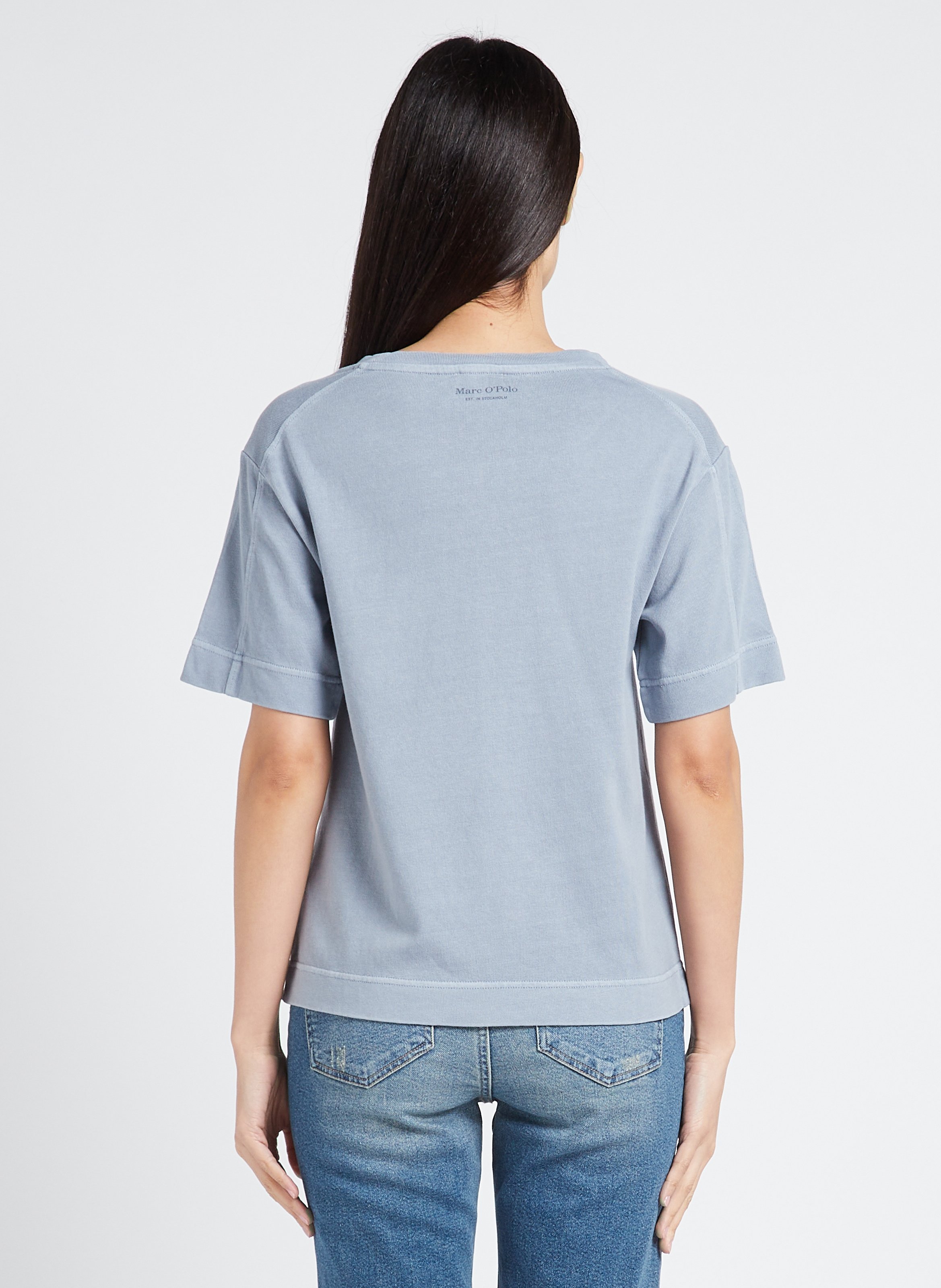 Gerade Geschnittenes Rundhals-t-shirt Aus Baumwolle Nordic Sea  