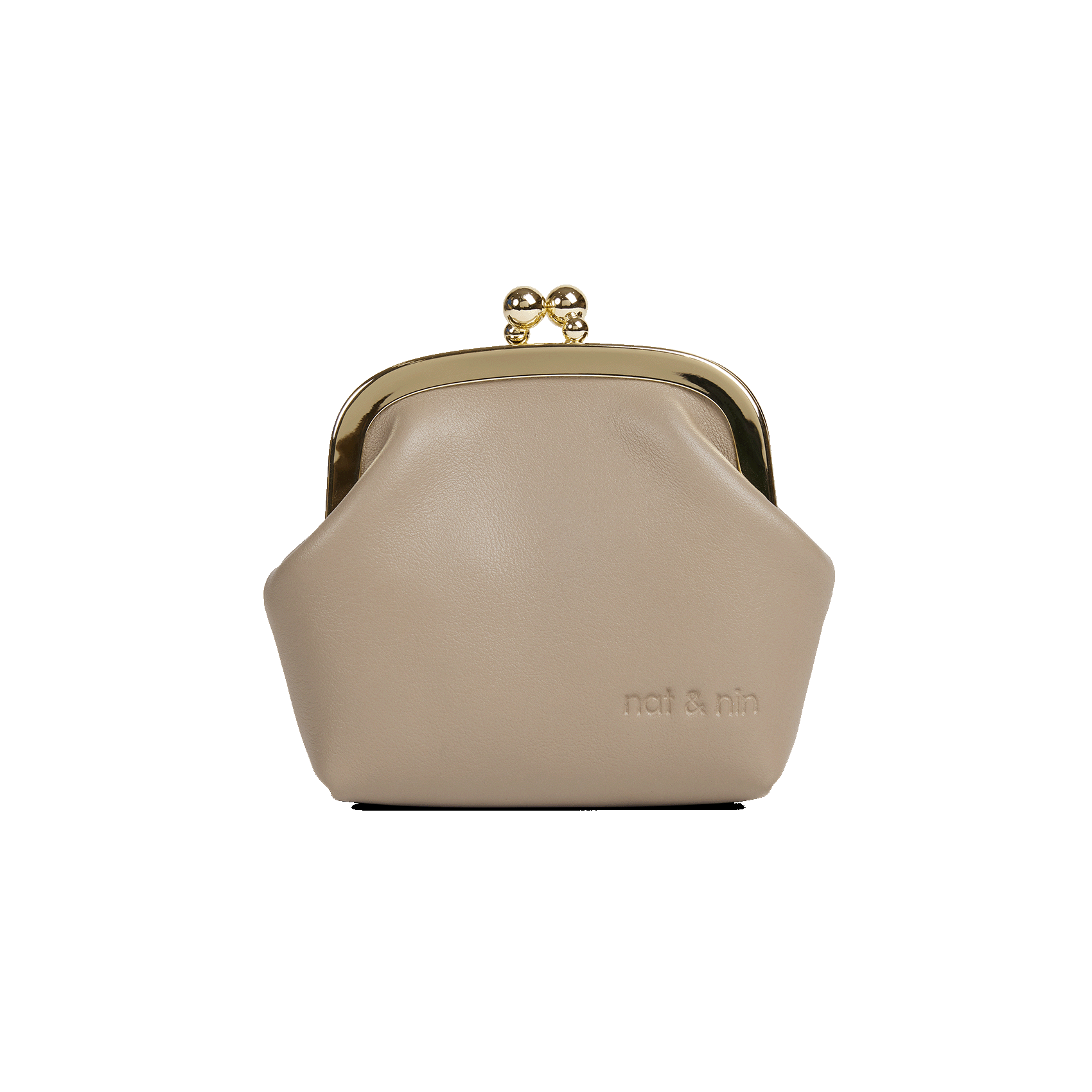 Porte-monnaie en cuir NAT & NIN Gris