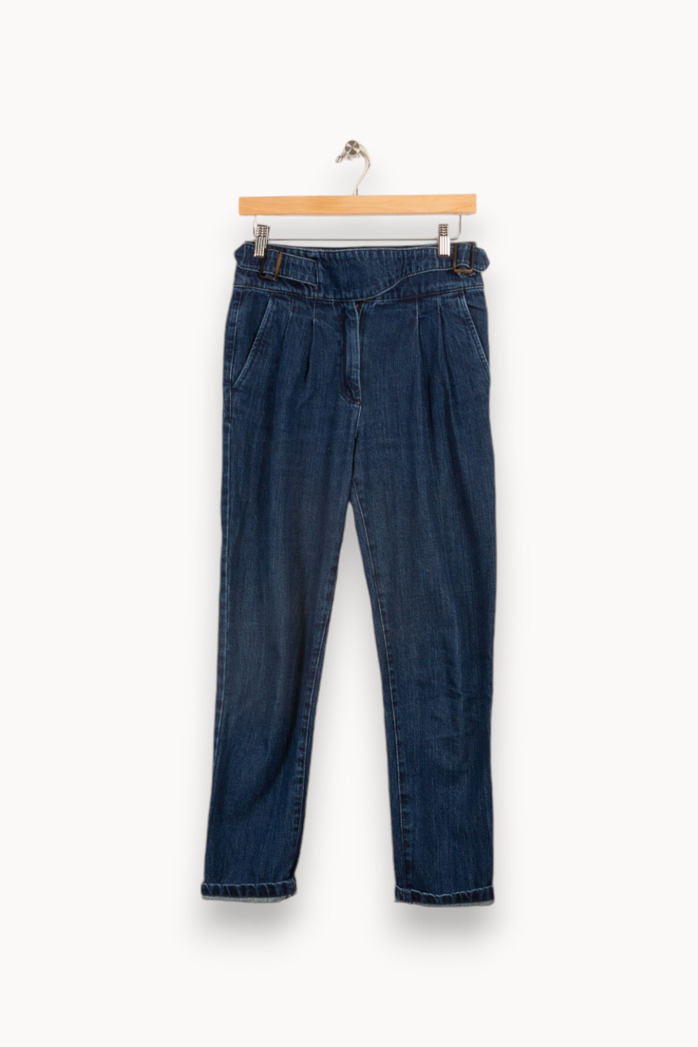 Cropped slim jeans with studs SEZANE - Seconde main Blue