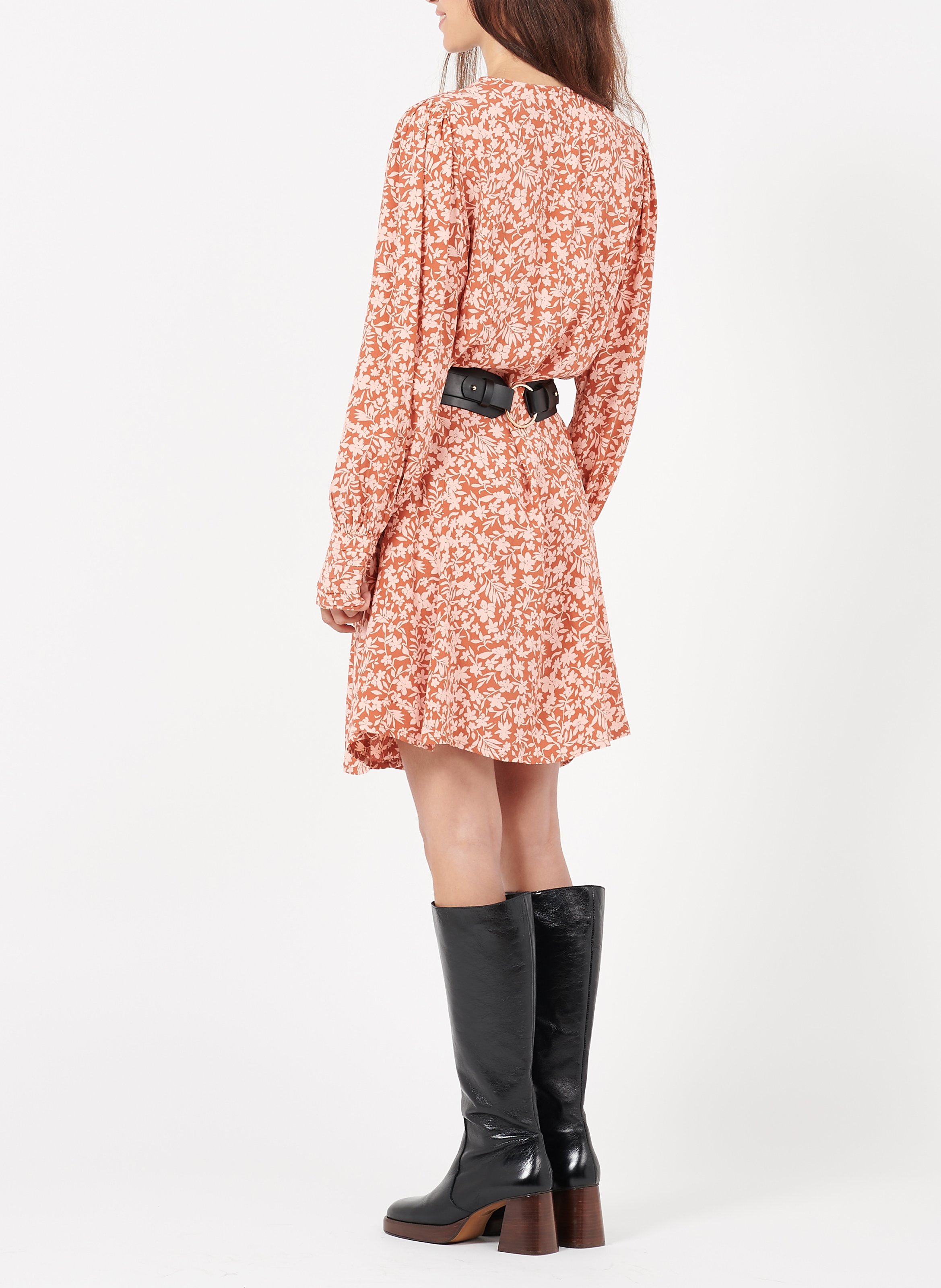 Lederstiefel mit hohem Absatz und eckiger Spitze JONAK Schwarz