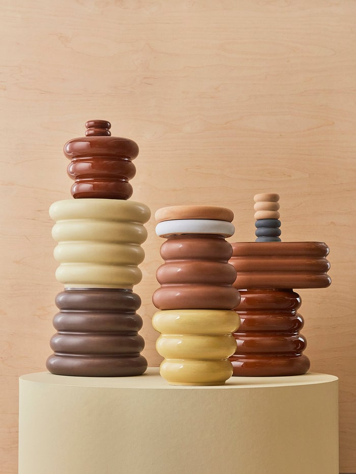 Pot long en grès OYOY LIVING DESIGN Brown