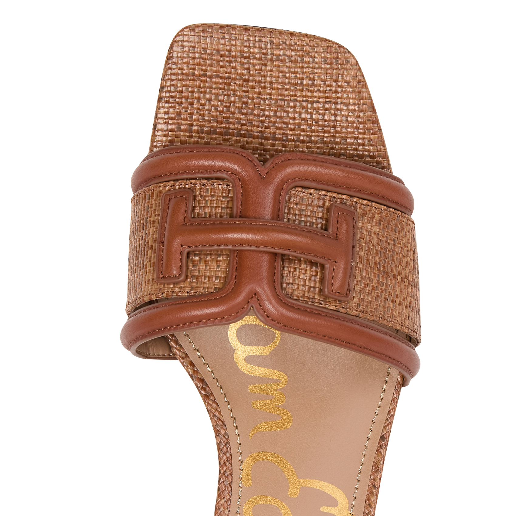 Sandales hautes en cuir mélangé SAM EDELMAN Marron