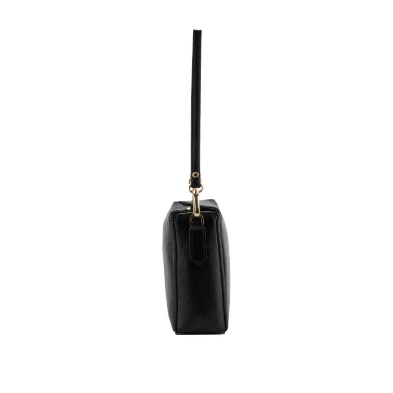 Crossbody bag - cowhide leather POURCHET Black