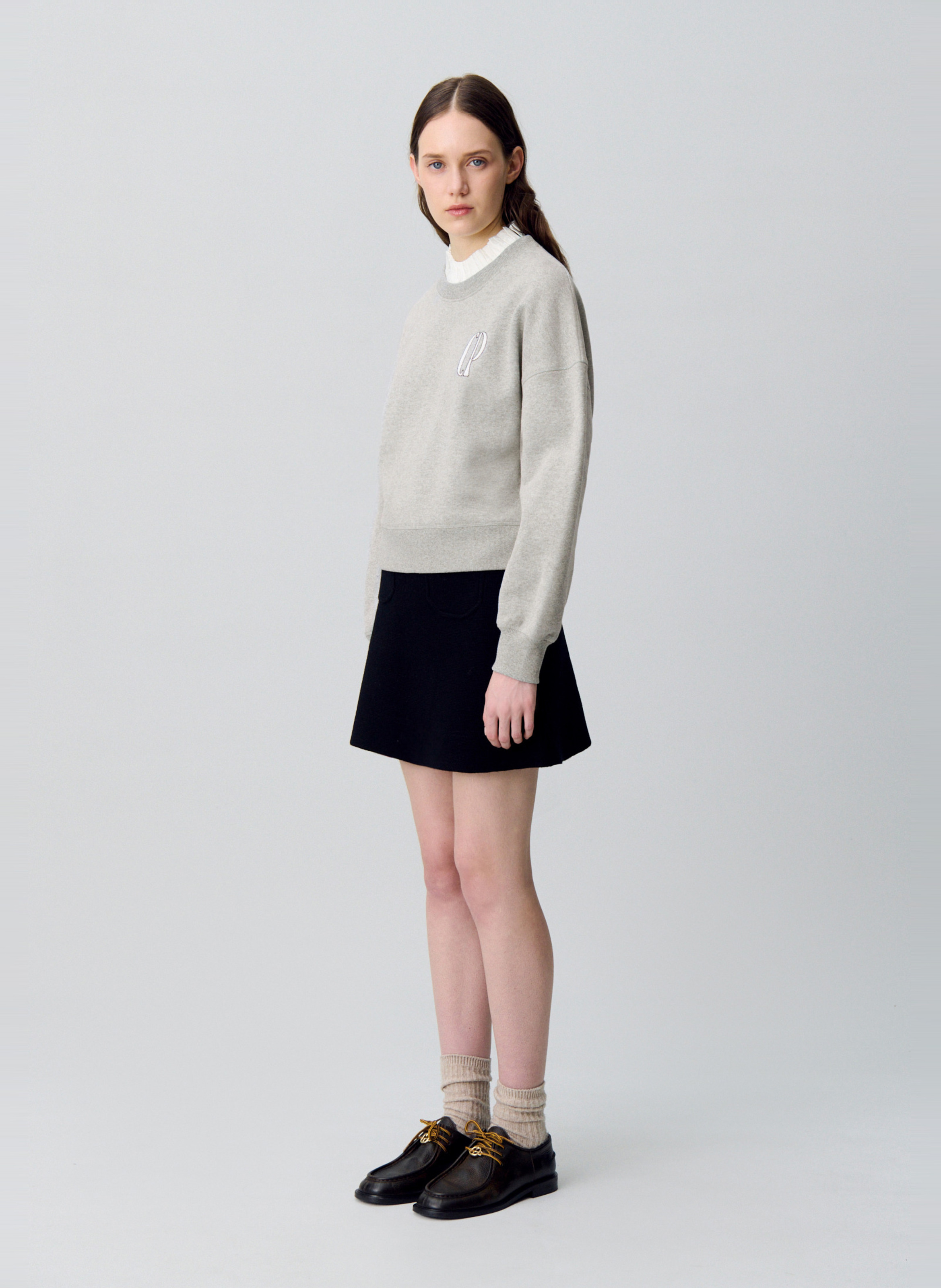 Sweat oversize en coton mélangé CLAUDIE PIERLOT Gris