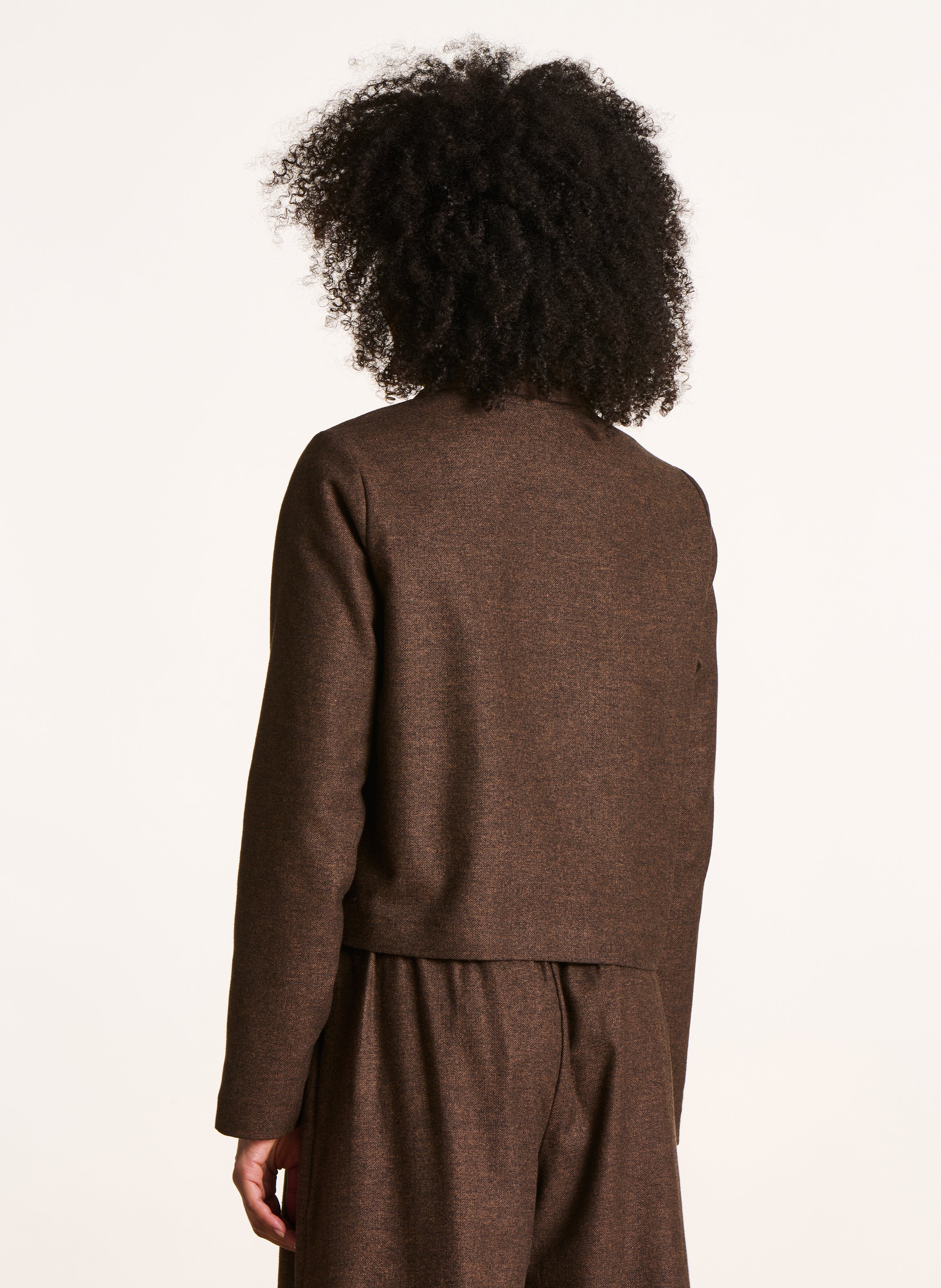 Jacket with shirt collar in blended cotton LA FEE MARABOUTEE Brown