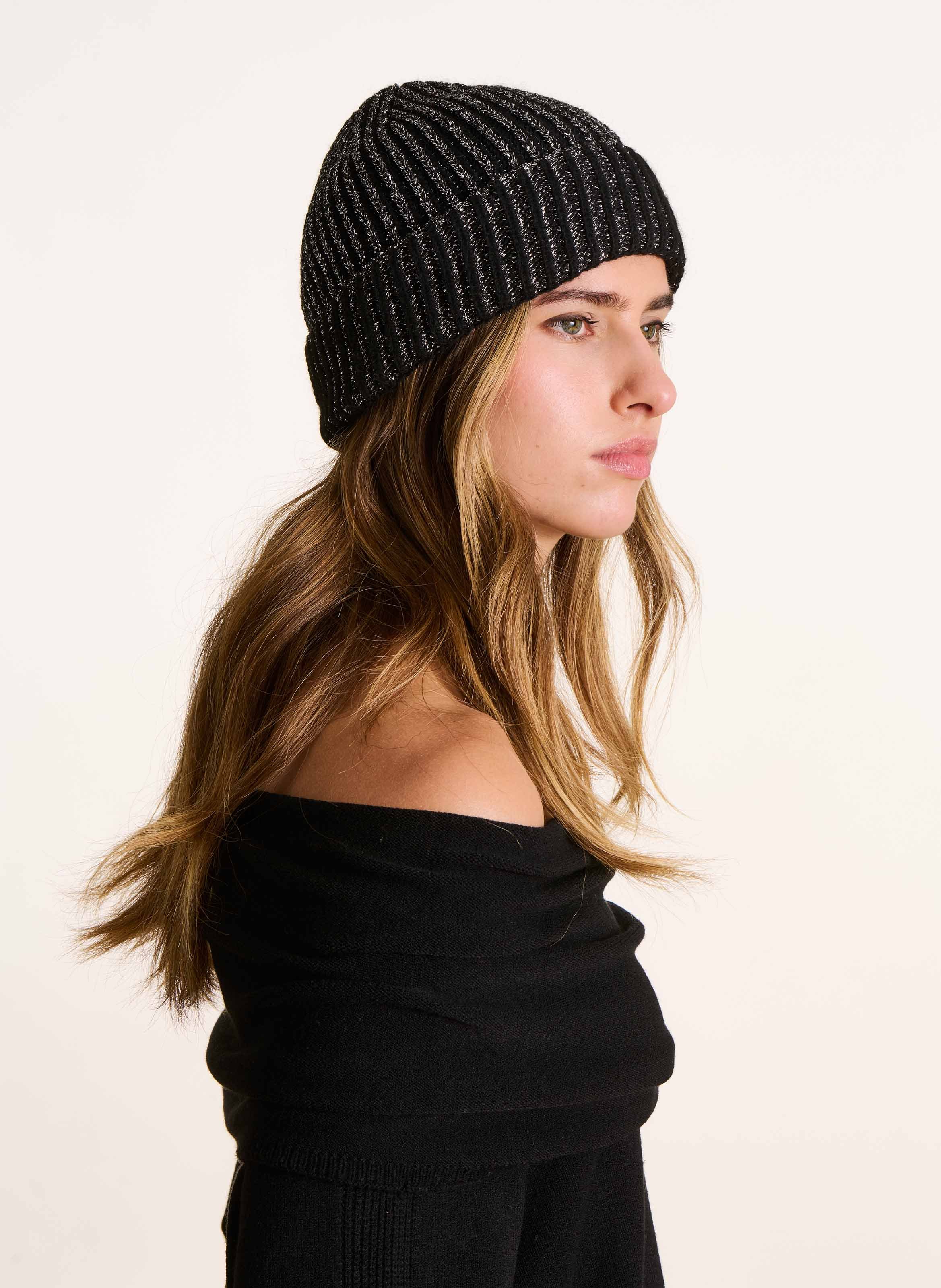 Strickmütze LA FEE MARABOUTEE Schwarz