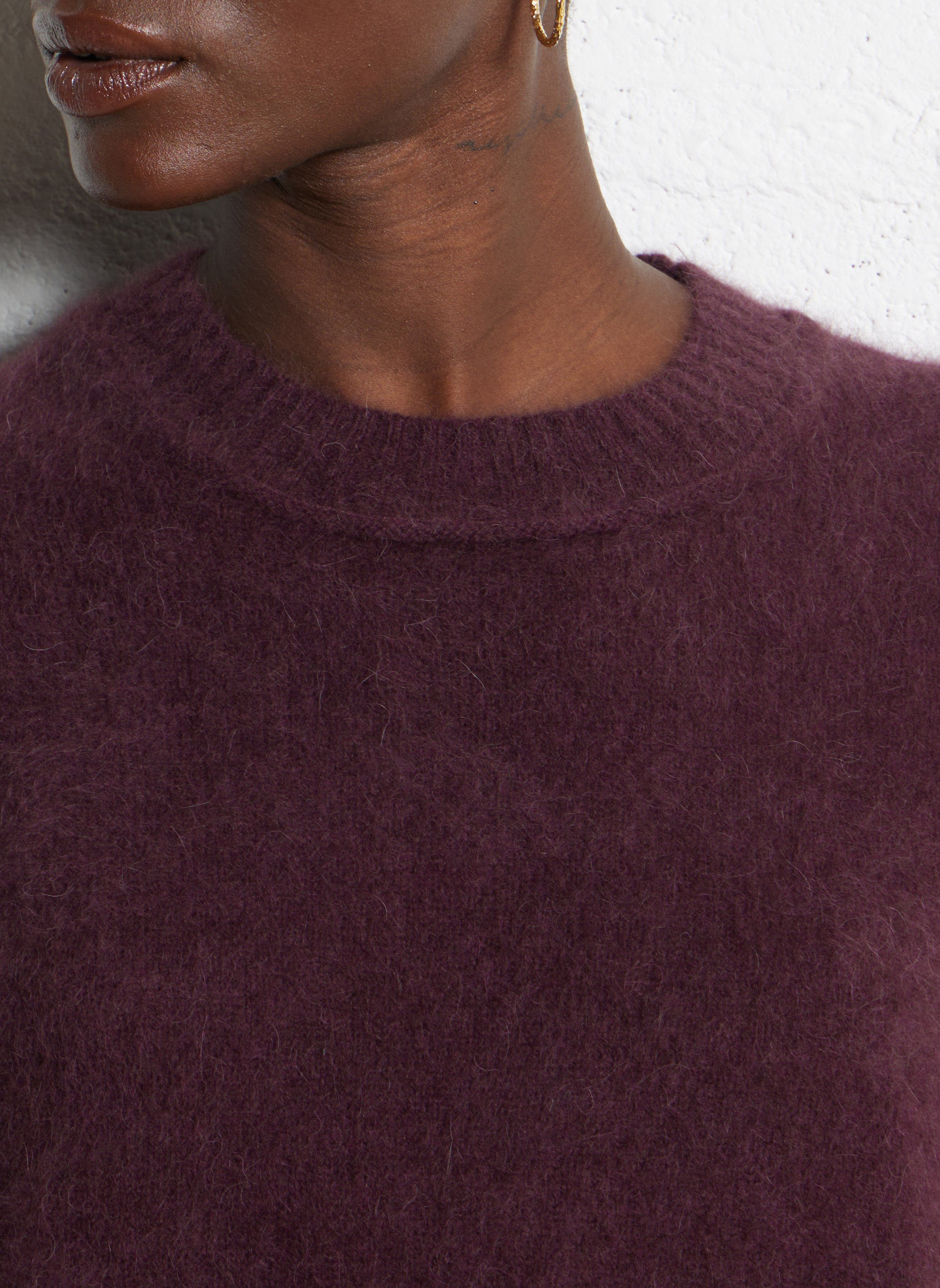 Abidjan wool round-neck sweater BELLA JONES Purple