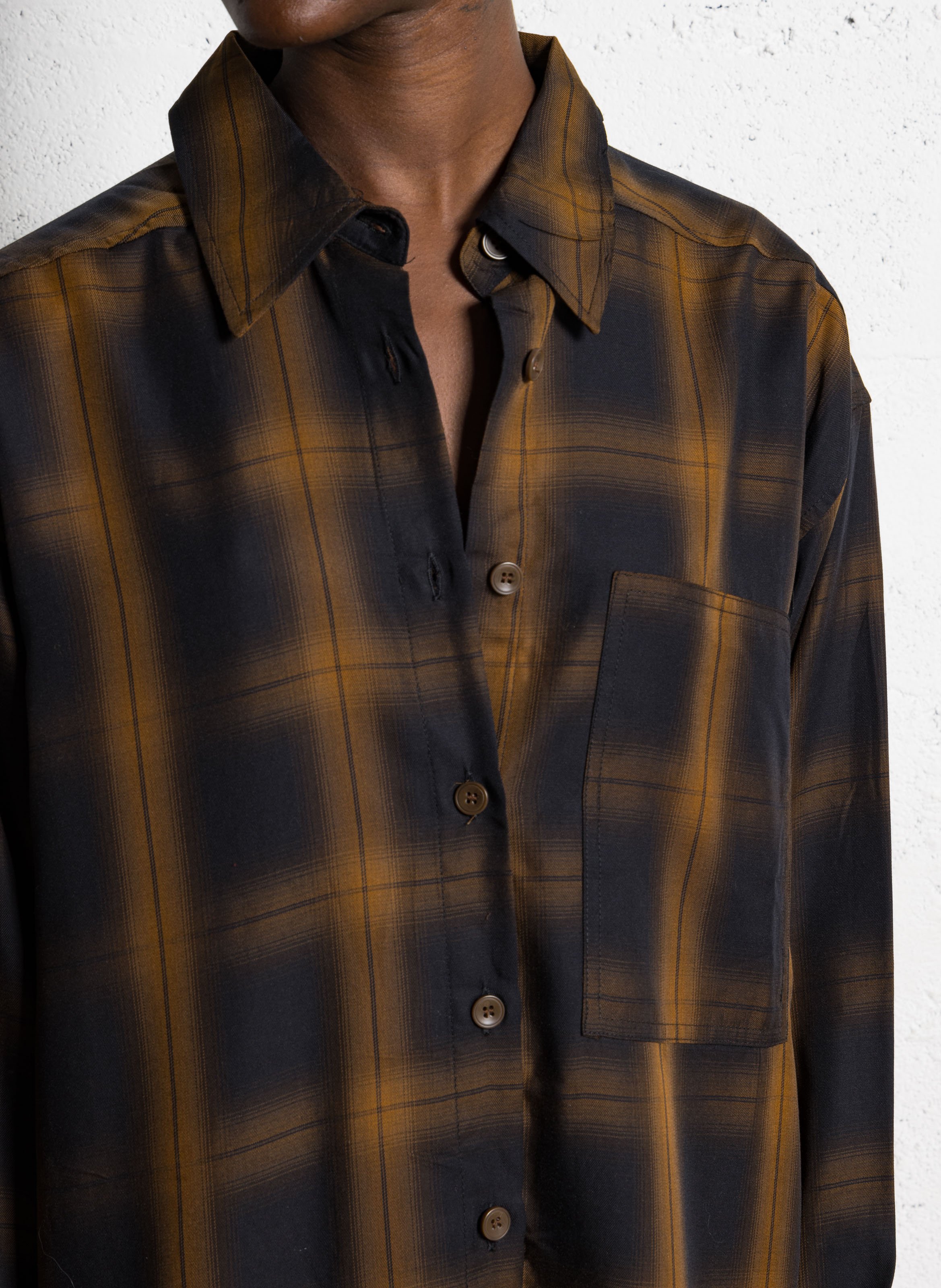 Robe courte chemise oversize à carreaux SEE U SOON Noir