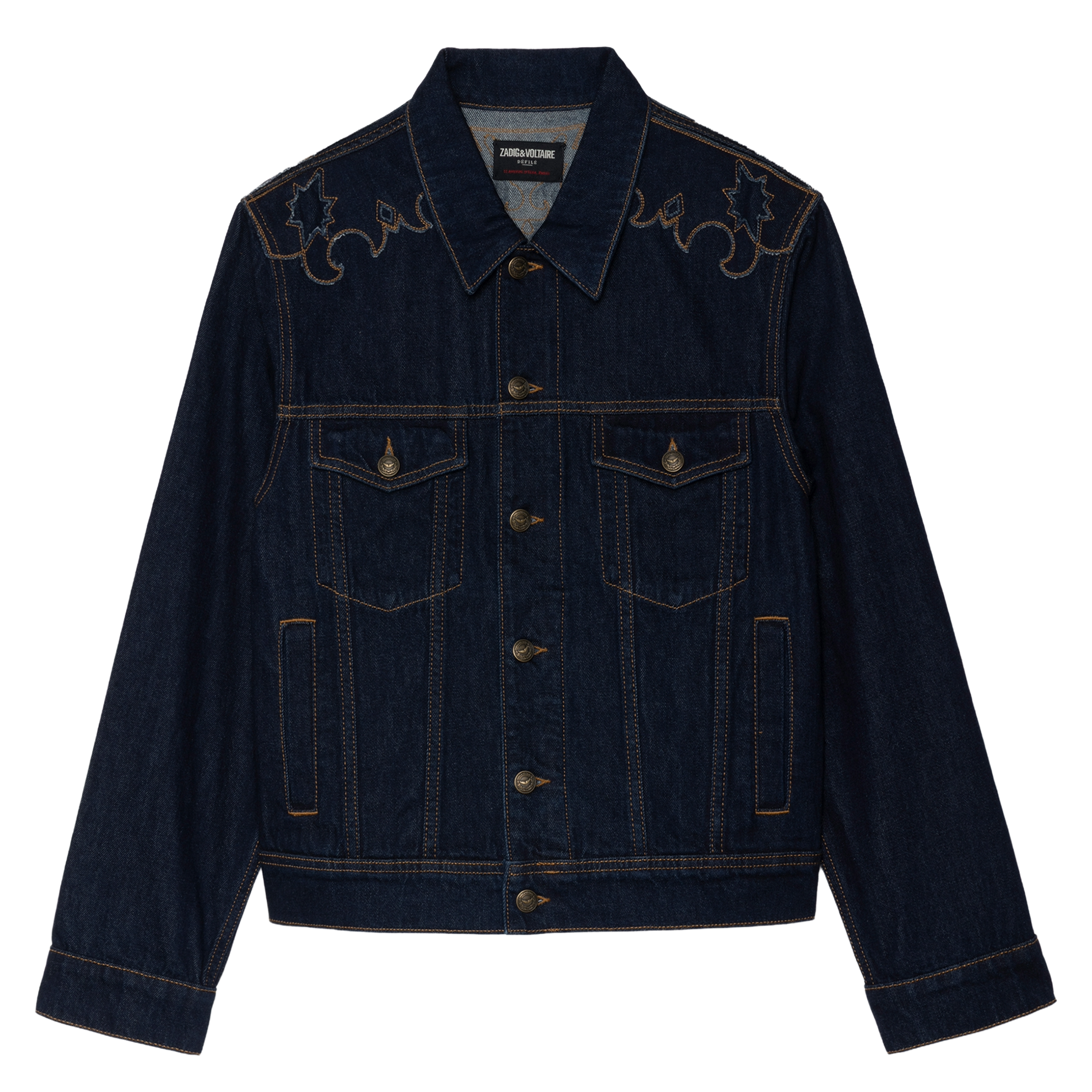 Veste col classique en denim de coton ZADIG&VOLTAIRE Bleu