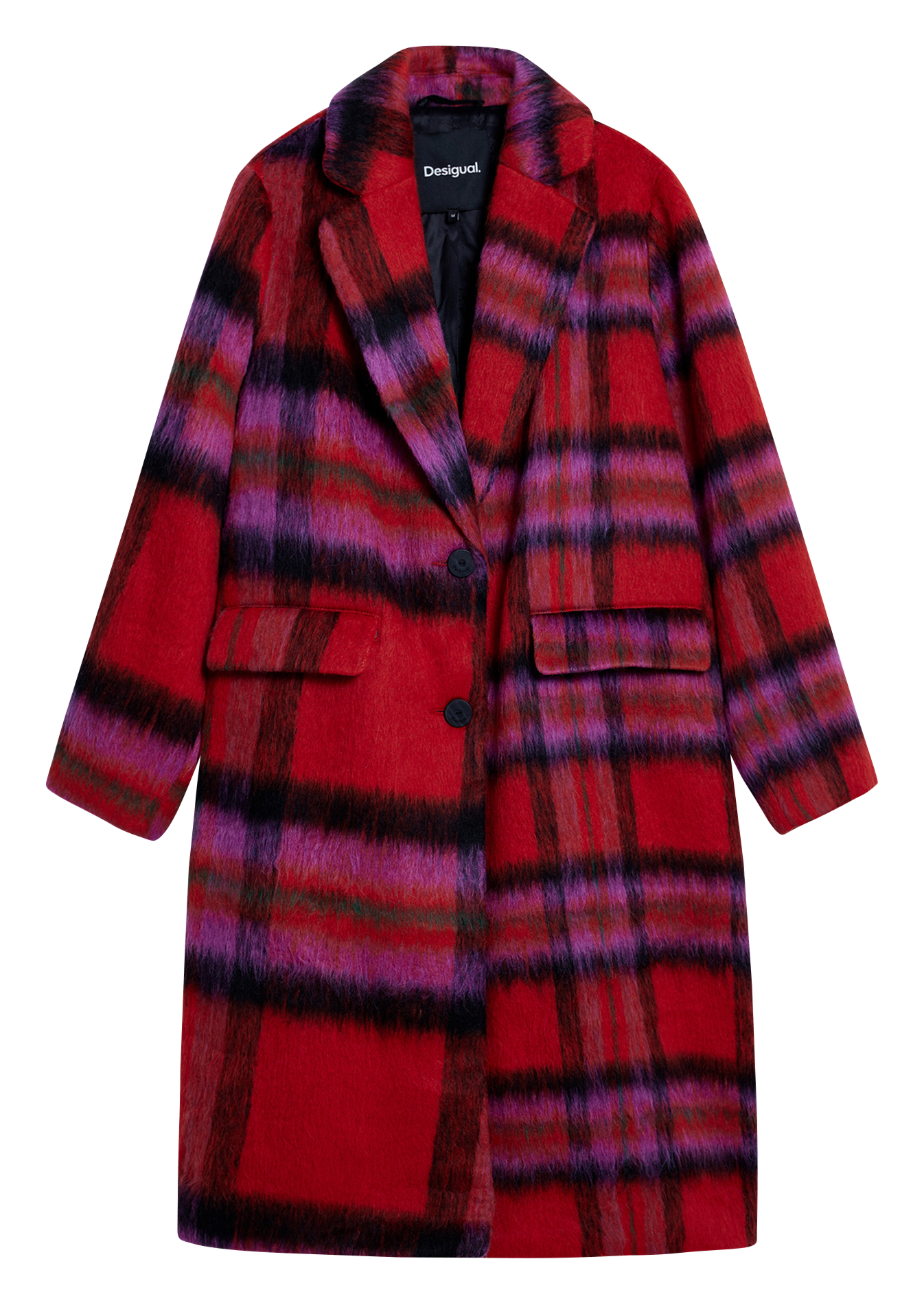 Manteau mi-long col tailleur imprimé DESIGUAL Rouge