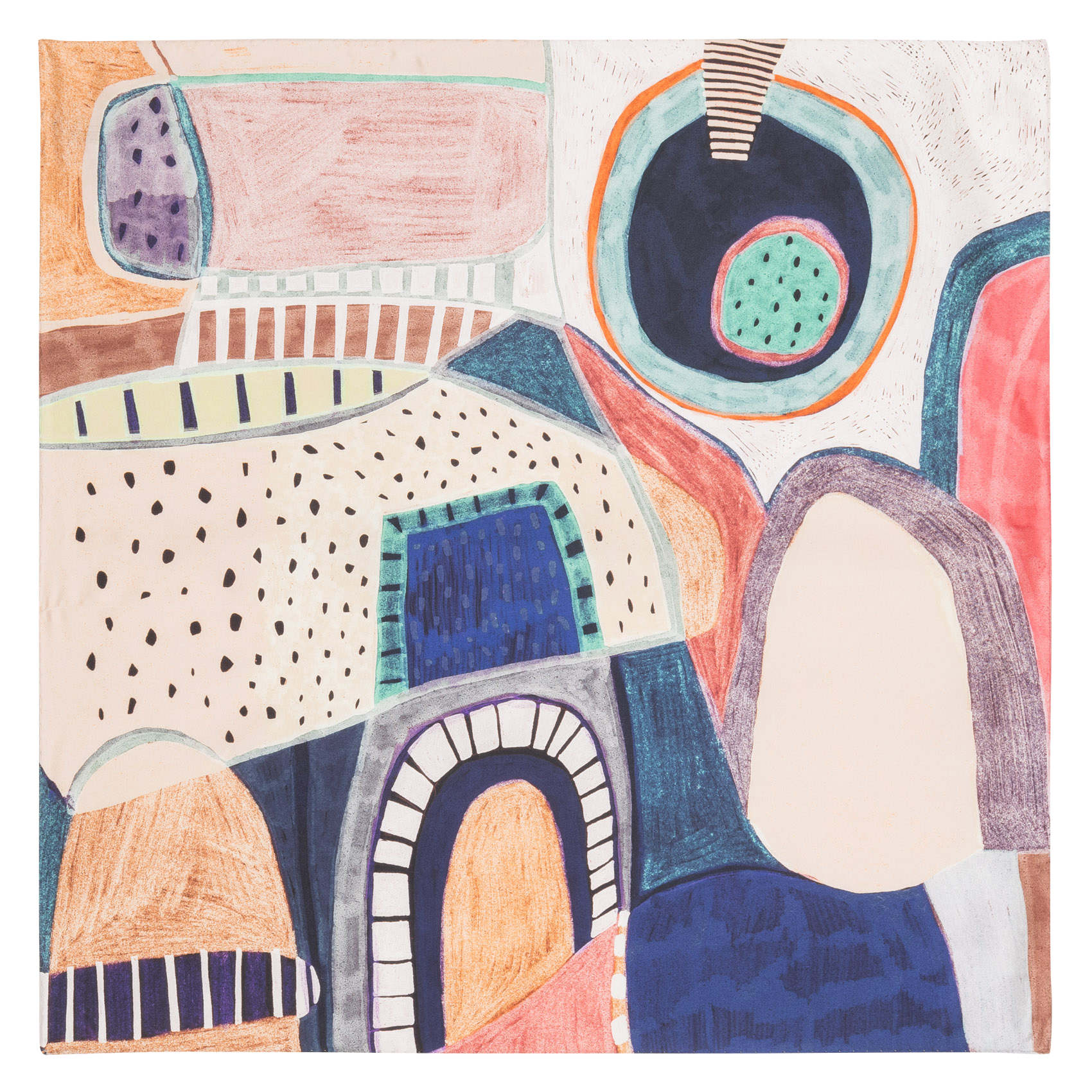 Vierkant, zijden sjaaltje AU PRINTEMPS PARIS Veelkleurig