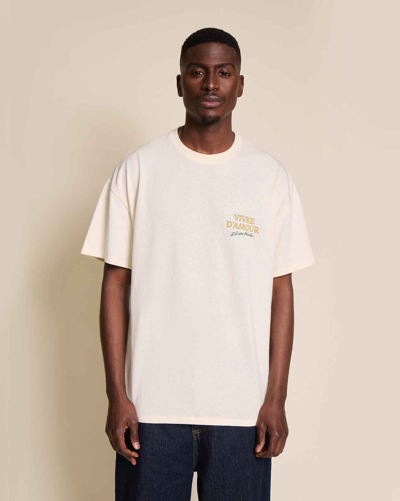 Le t-shirt vivre d'amour et d'eau fraîche en coton bio EMOI EMOI Blanc