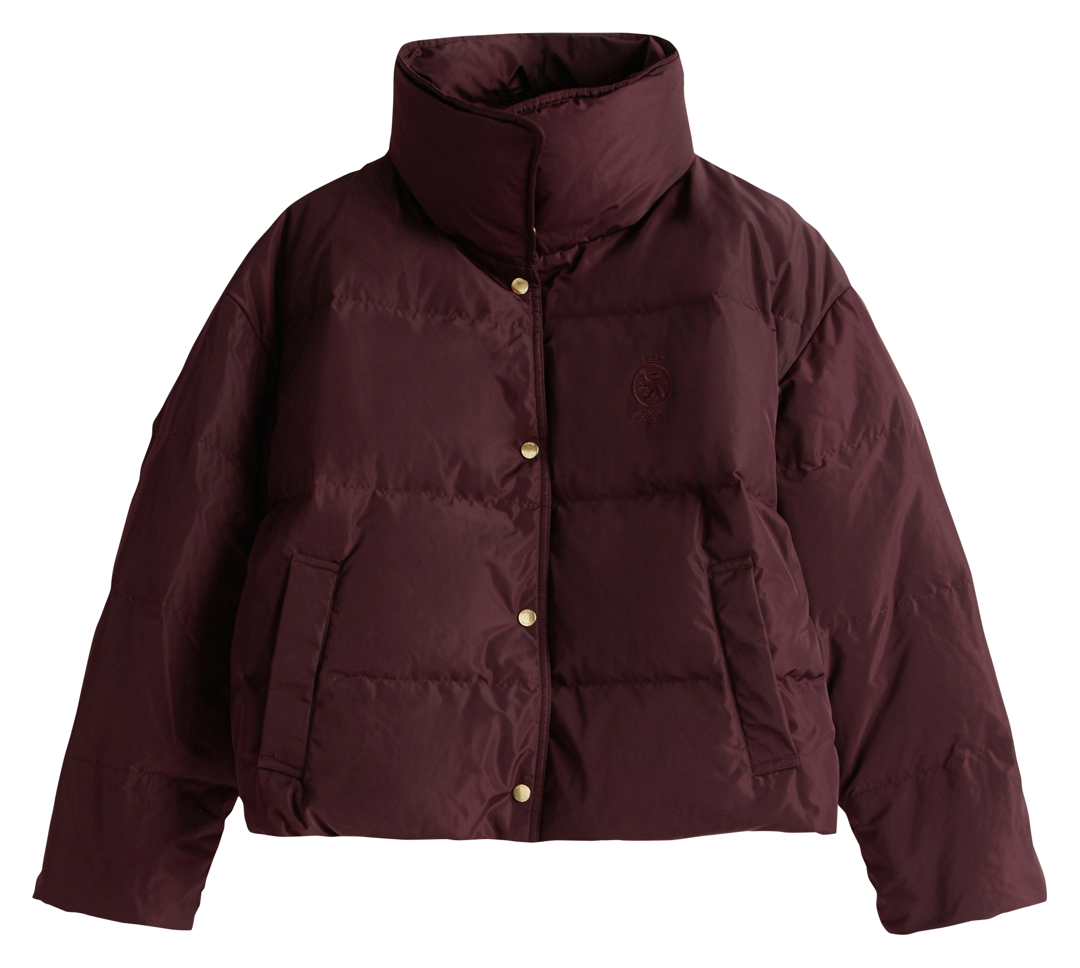 High-neck padded jacket TOMMY HILFIGER Plums