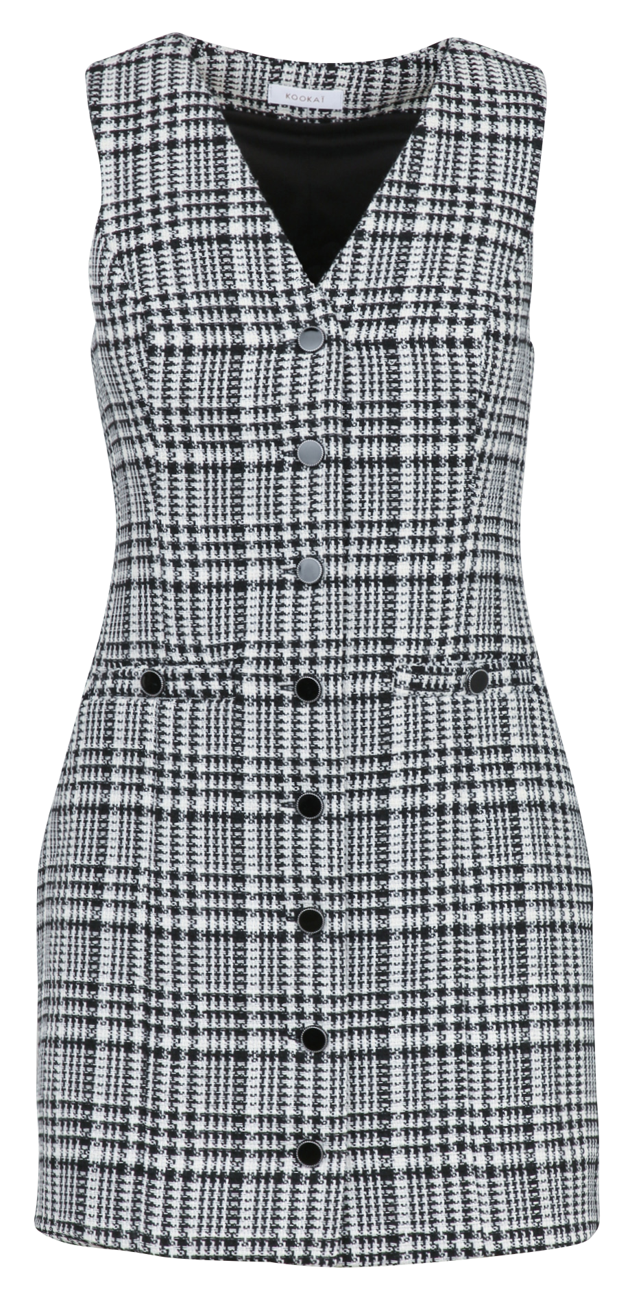 Korte jurk met V-hals en print KOOKAI Black