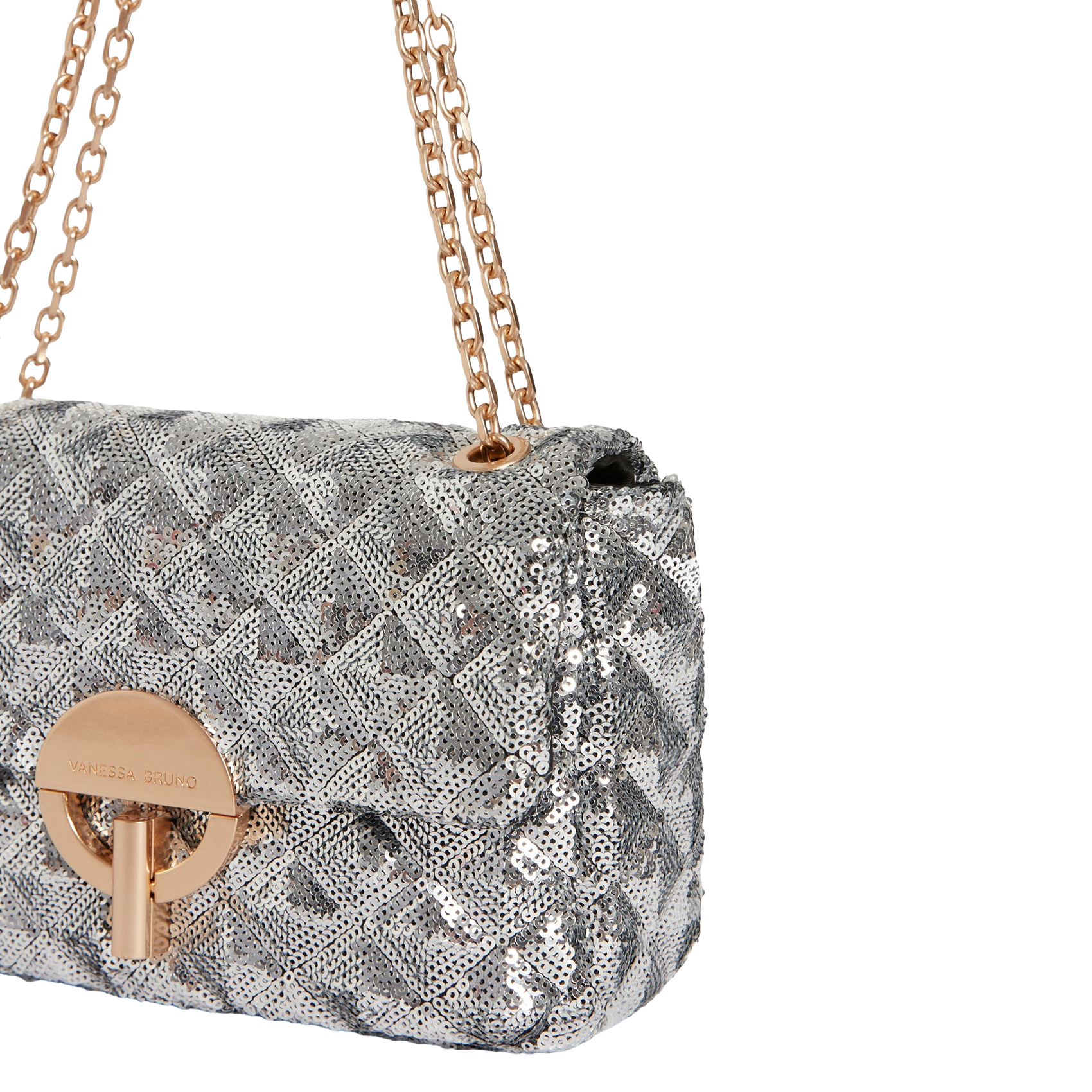 Dori leather shoulder bag VANESSA BRUNO Silver