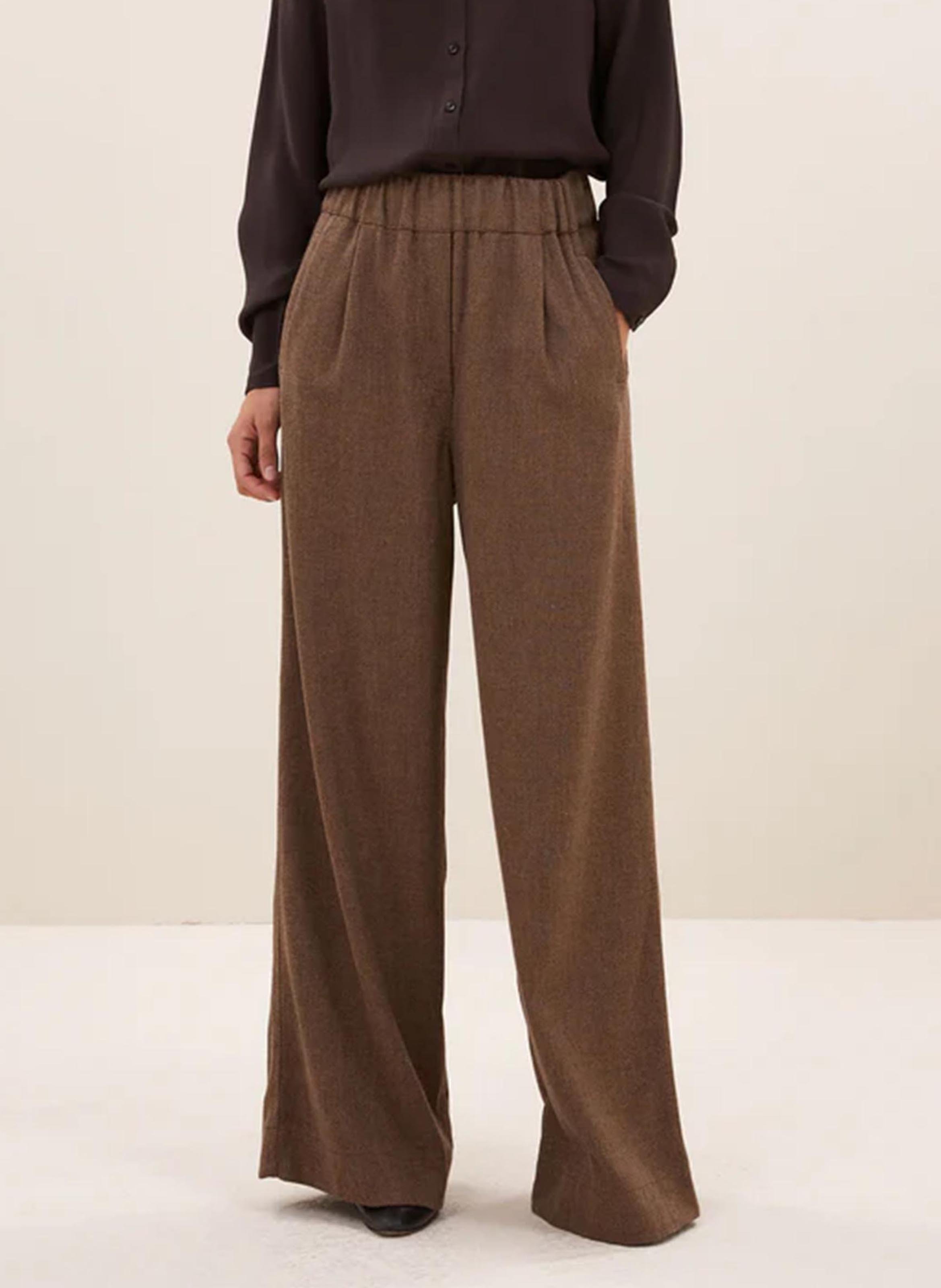 Elasticated wide-leg trousers BY BAR Brown