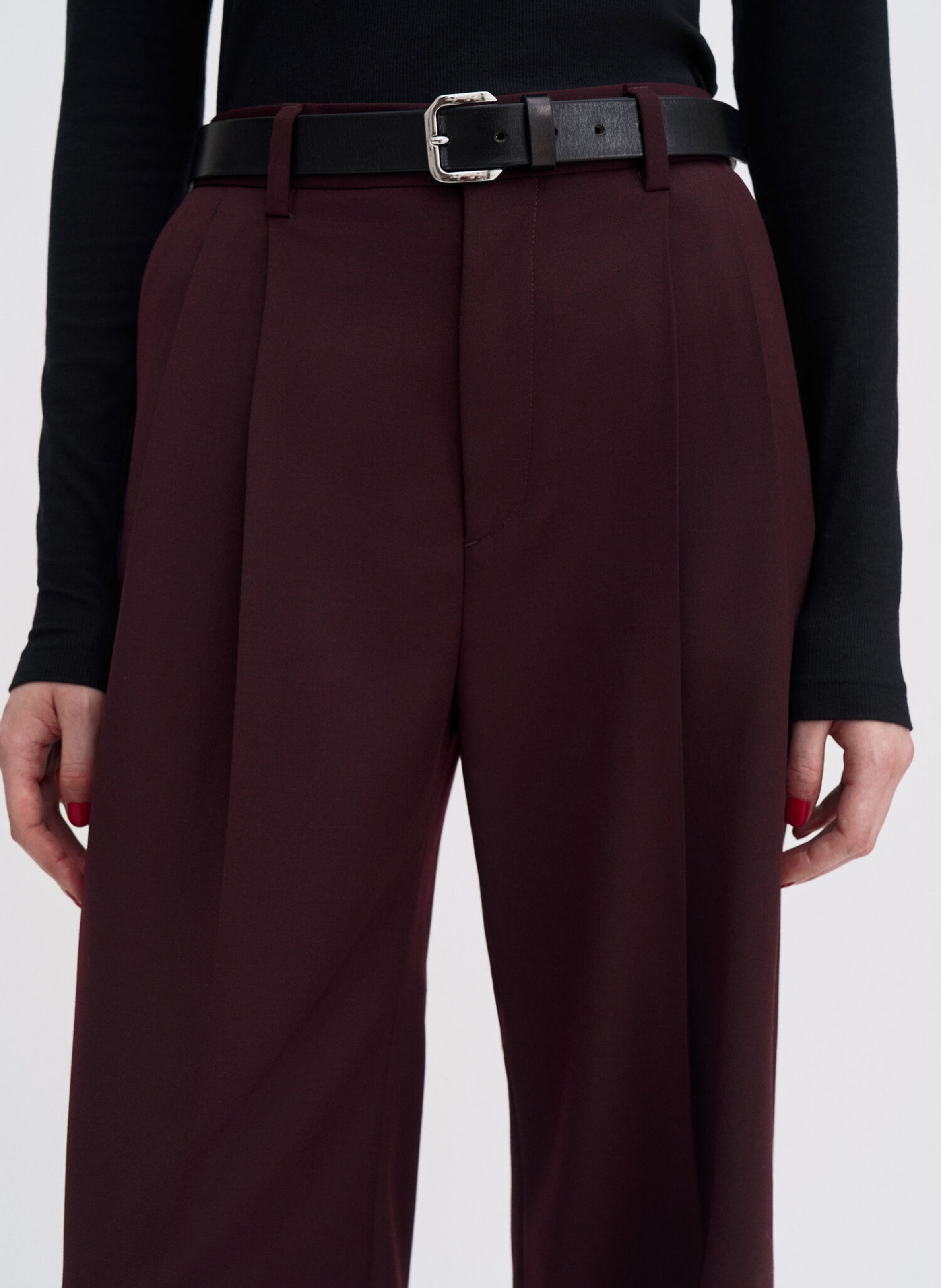 Tailored pleated trousers in plain color FILIPPA K Red