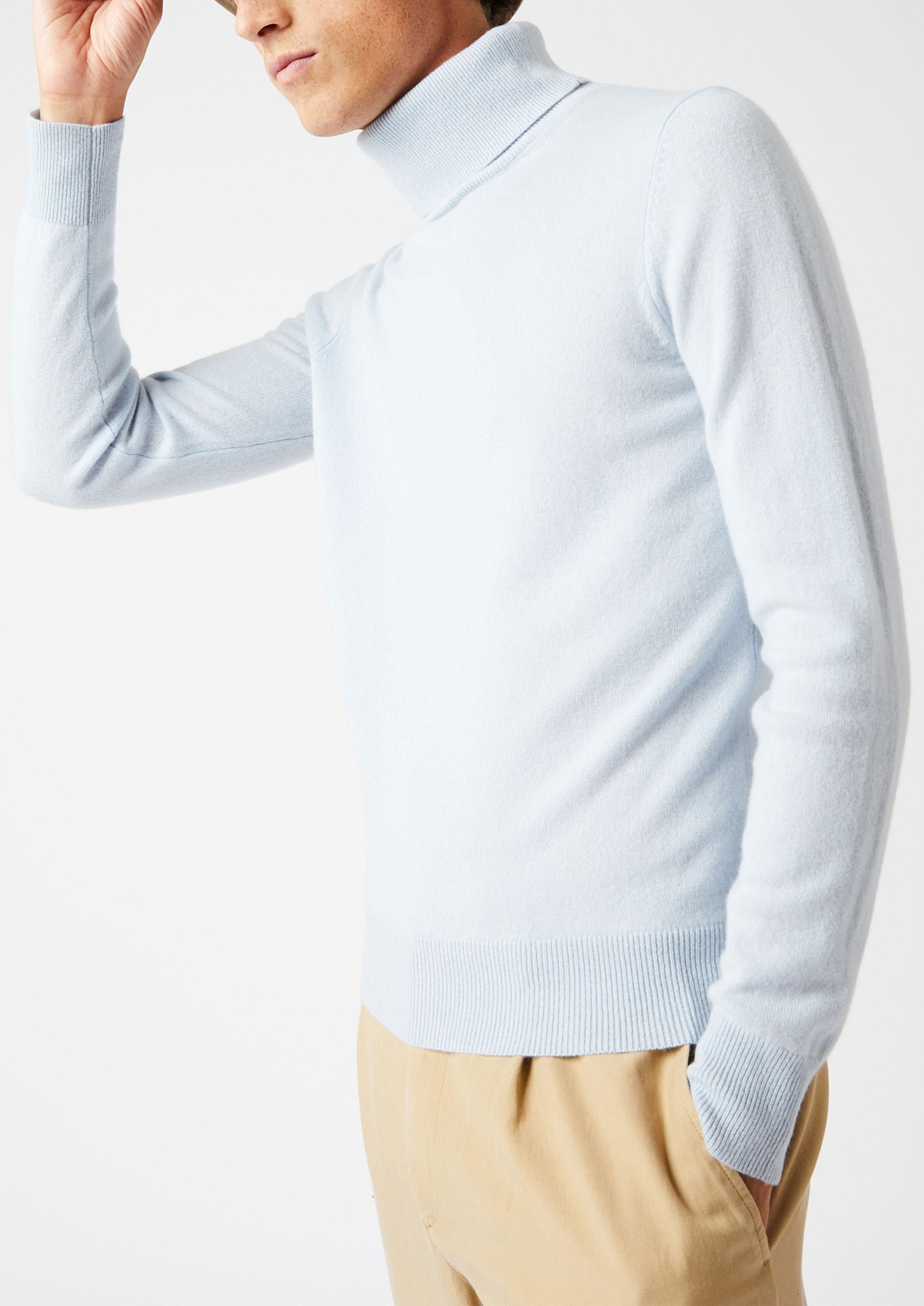 Pull homme col roulé en cachemire 2 fils RODIER Bleu