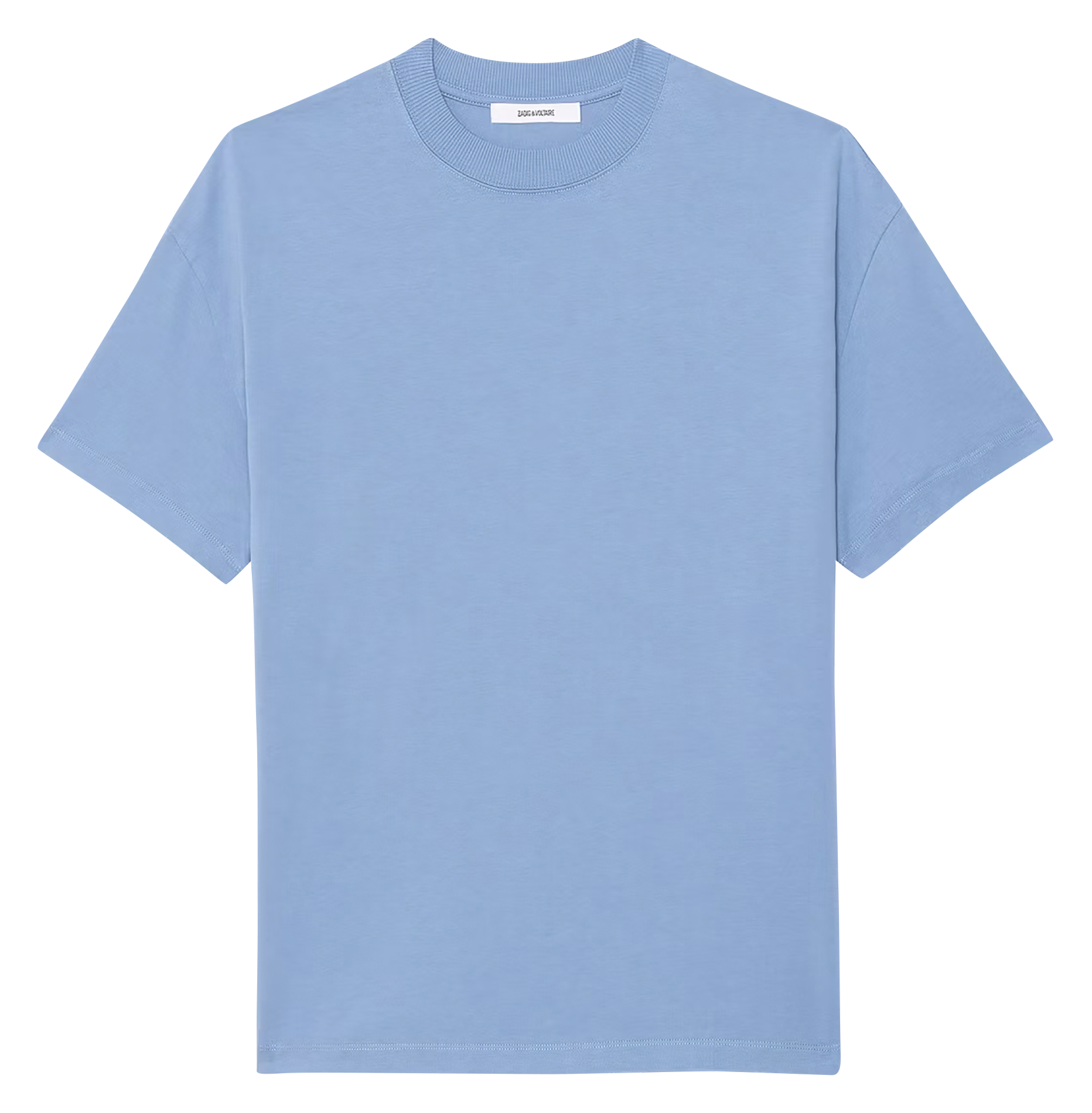 Straight-cut printed cotton T-shirt with round neck ZADIG&VOLTAIRE Blue