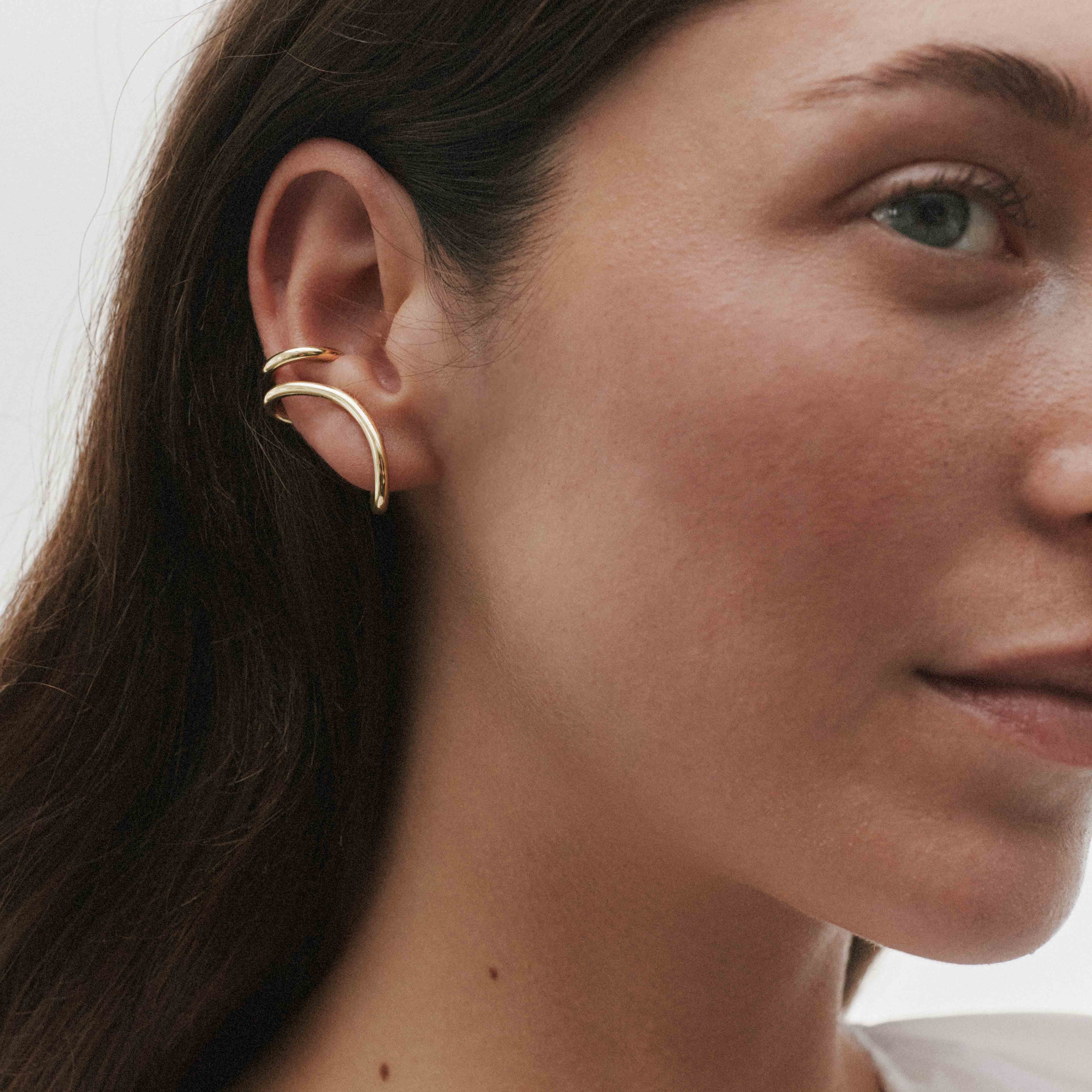 Earcuff bigi gauche, plaqué or MAYRENA Doré