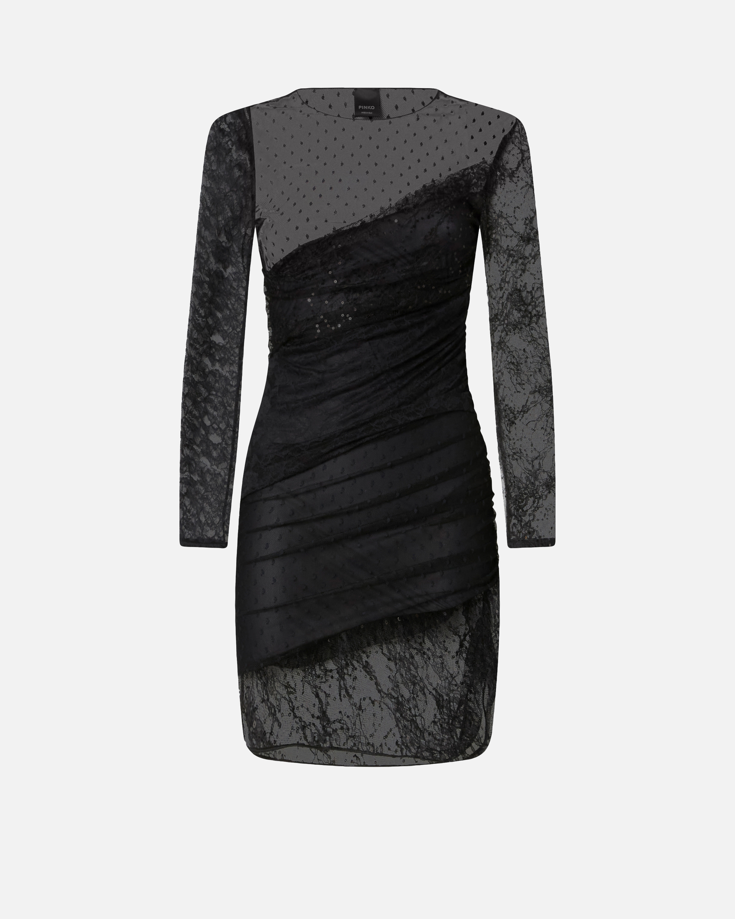 Lace Patchwork Dress PINKO Black