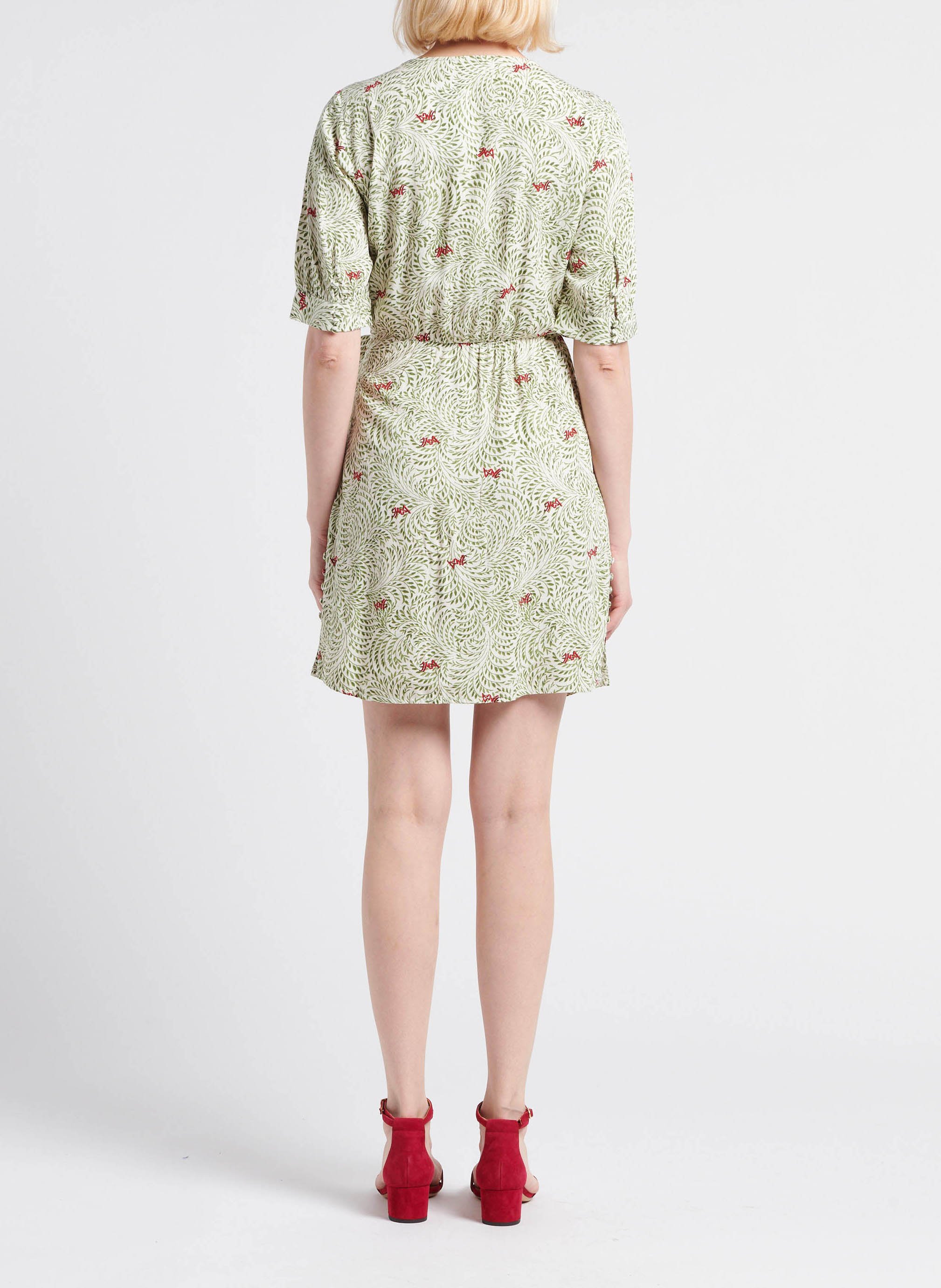 Printed wrap dress VILA Beige