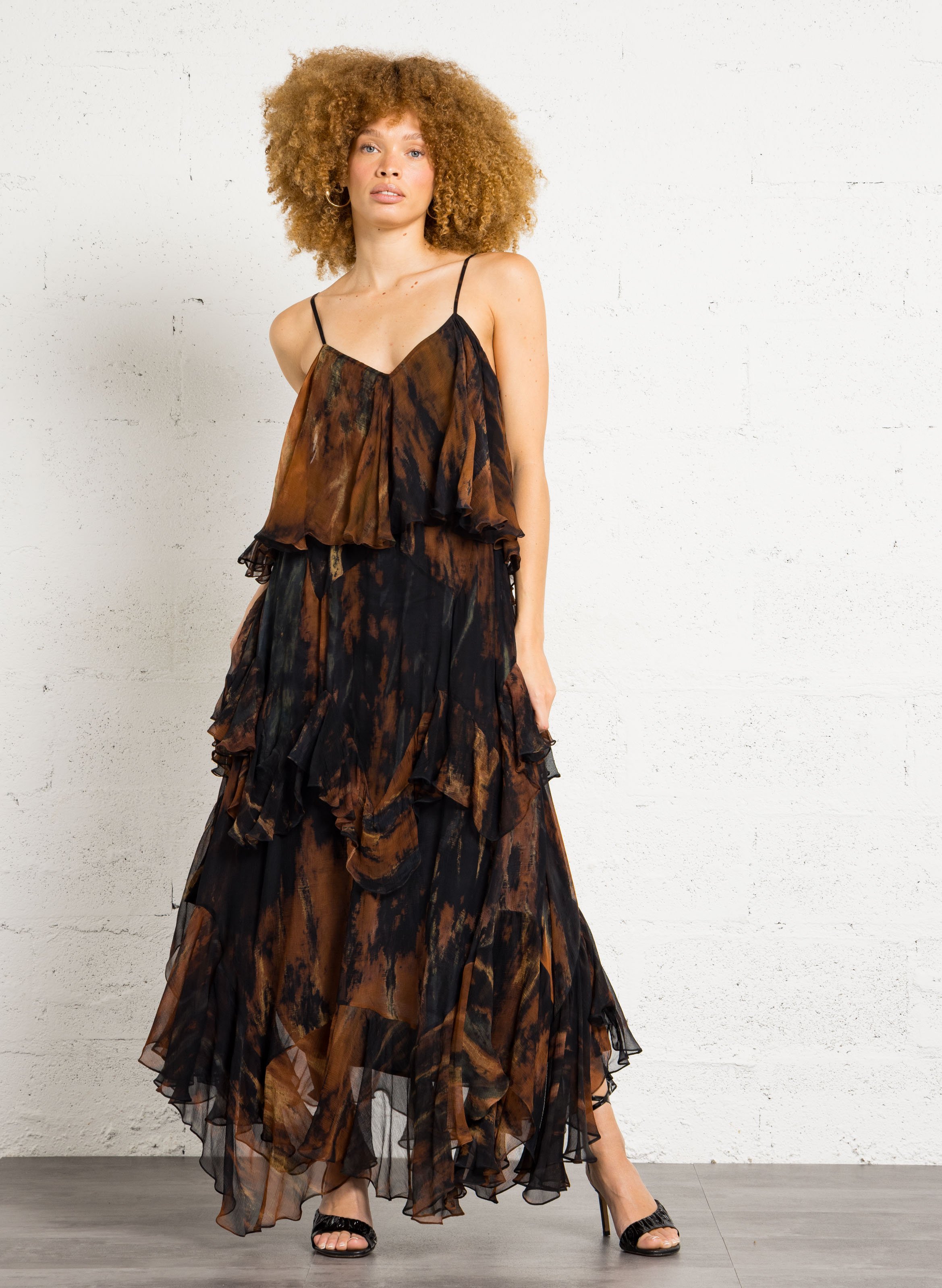 Long V-neck dress MES DEMOISELLES Multicolored