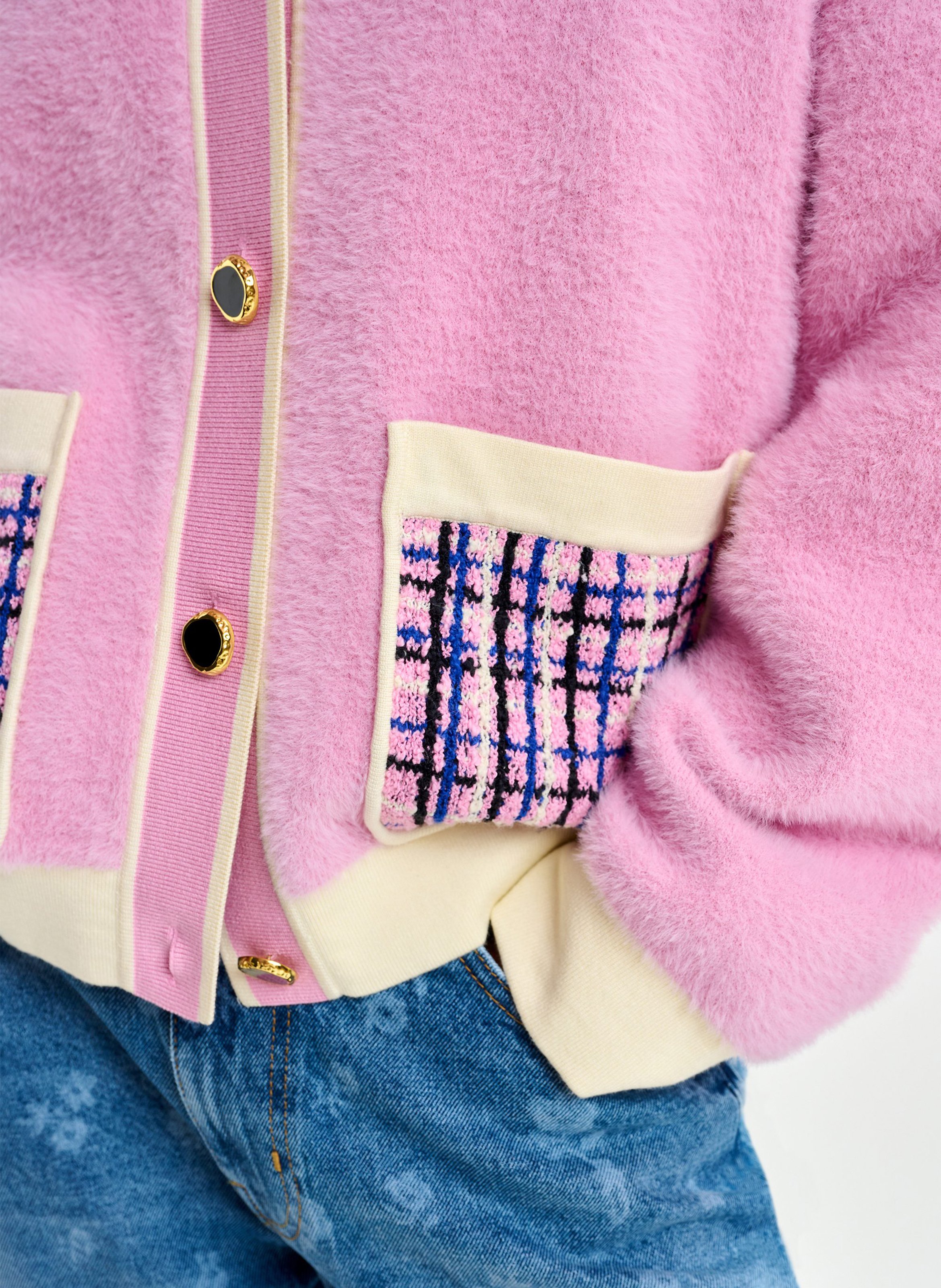 Mantel im Oversize-Stil mit Tweed-Detail ESSENTIEL ANTWERP Rosa