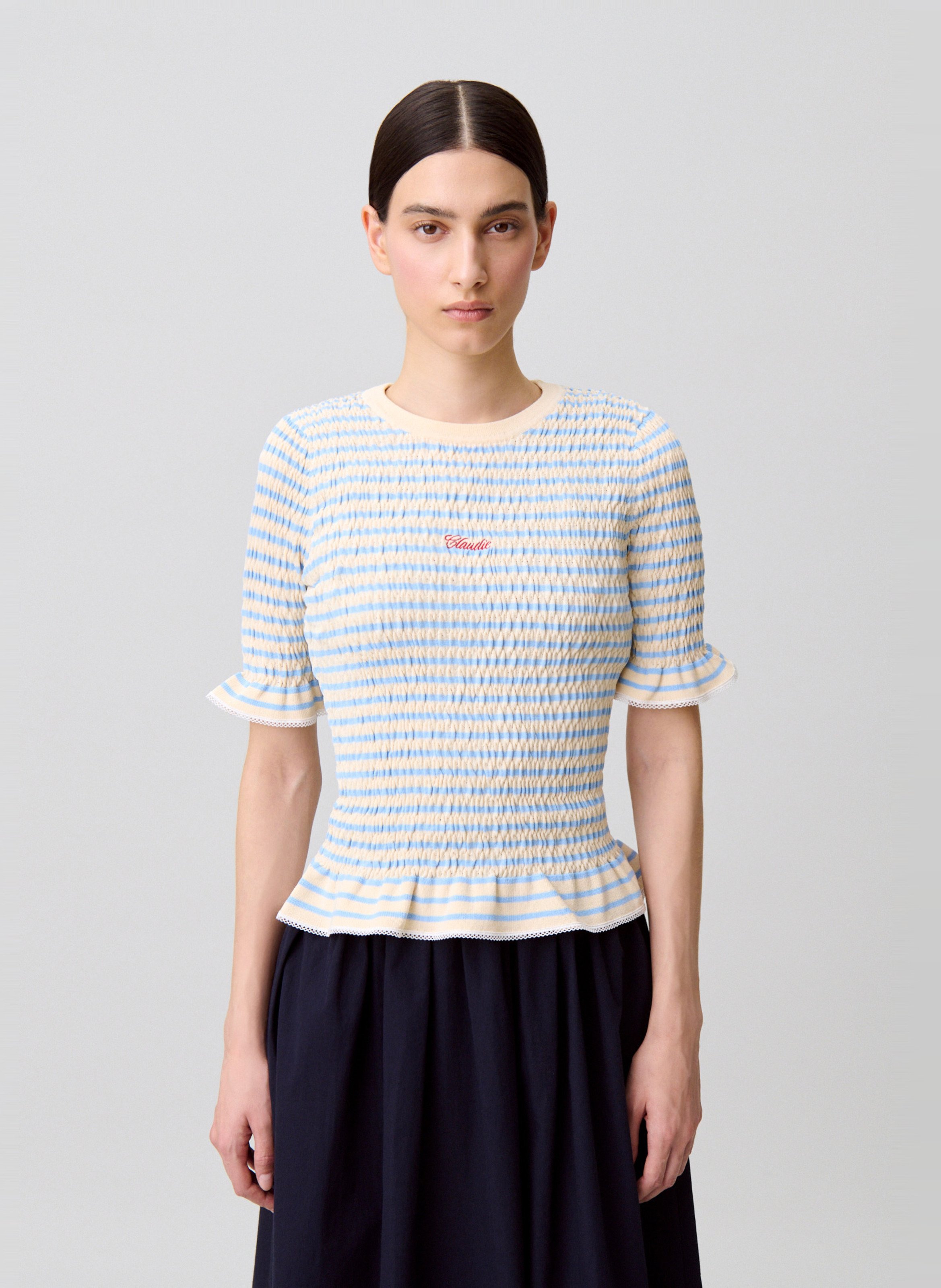 Fitted round-neck knit top CLAUDIE PIERLOT Multicolored