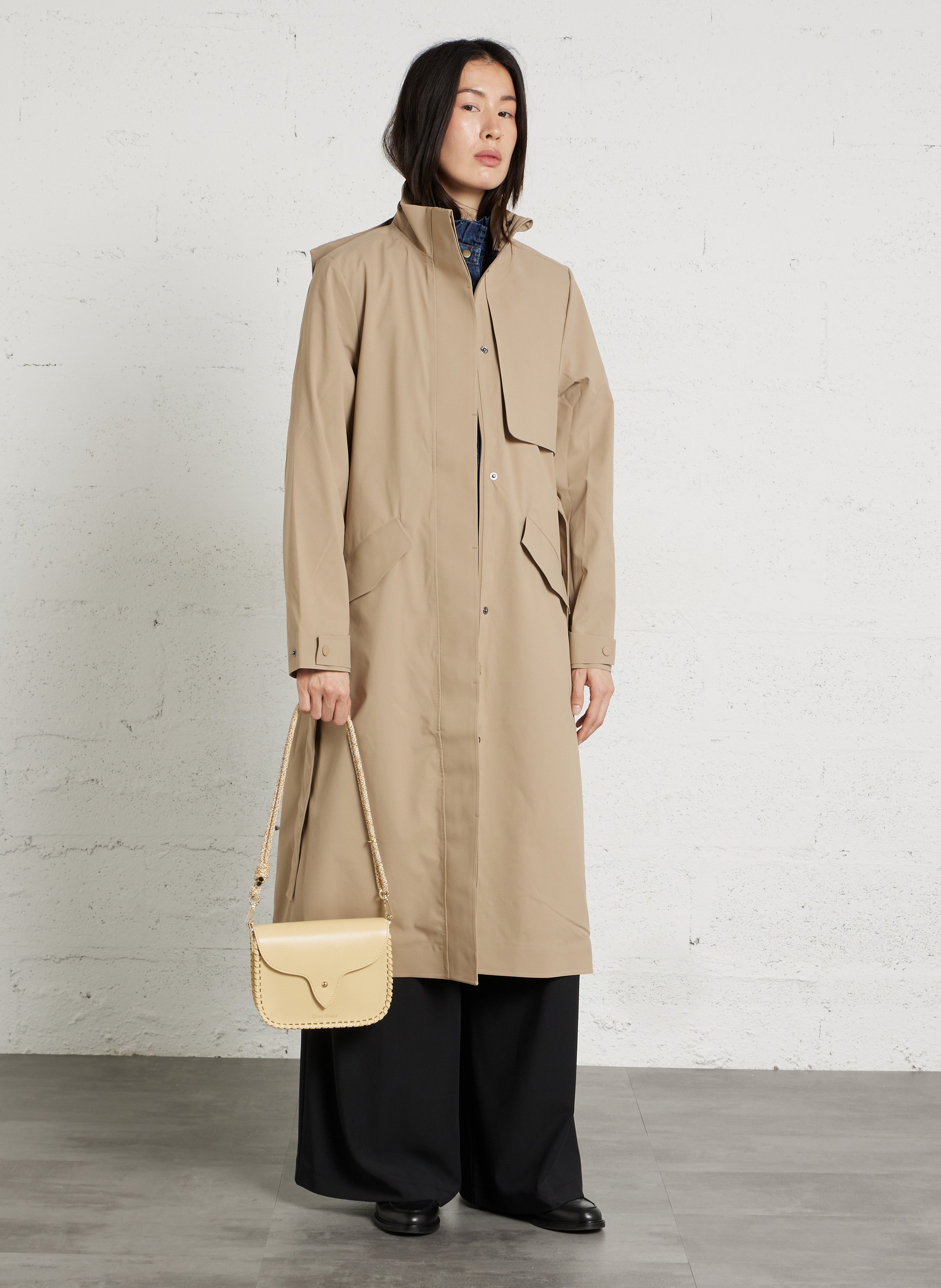 Trenche col montant  RAINS Beige