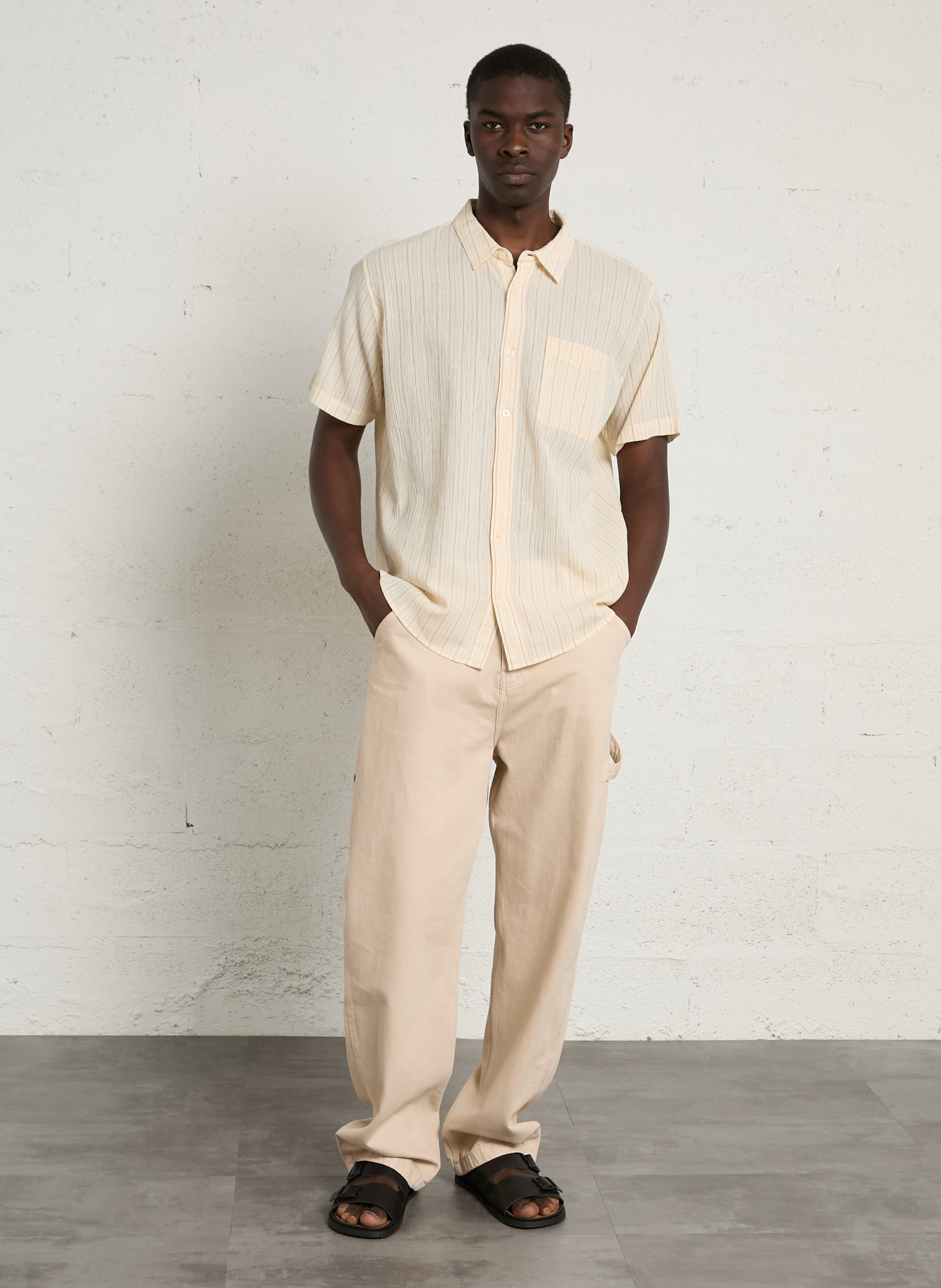 Gerade geschnittene Bluse aus Bio-Baumwolle mit klassischem Kragen PATAGONIA Beige