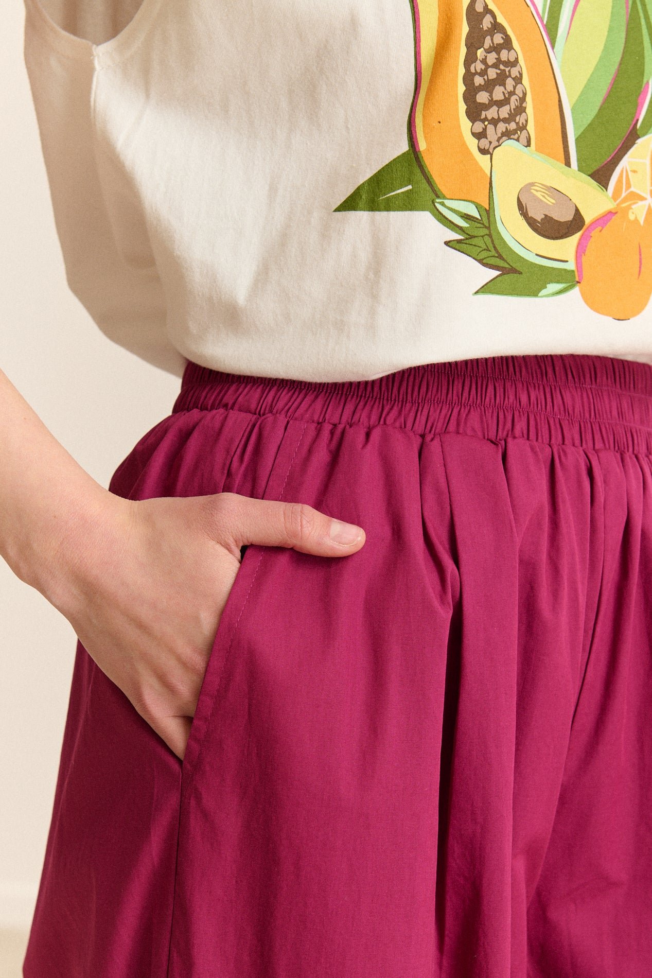 Elasticated wide-leg trousers GARANCE PARIS Purple