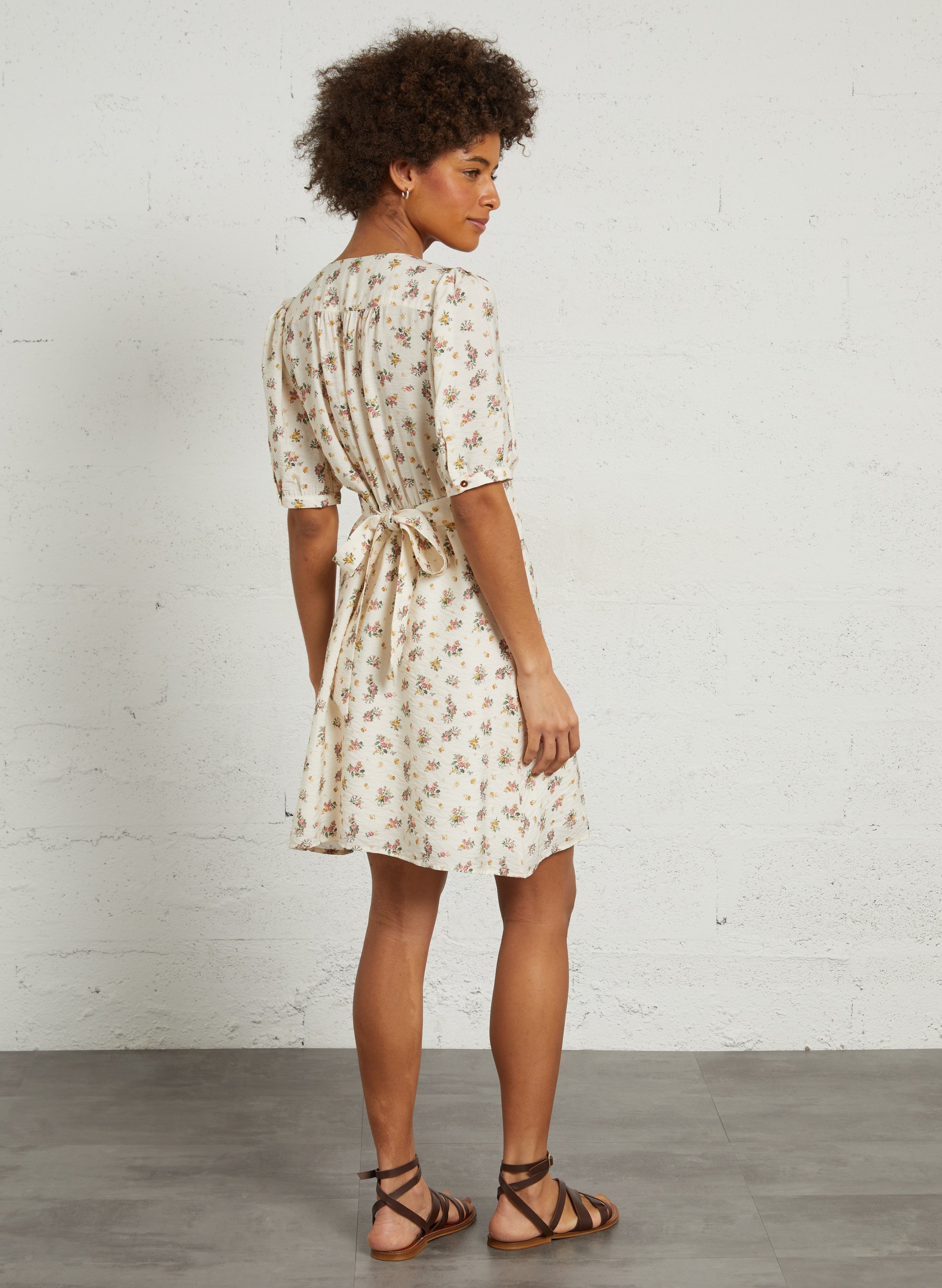 Kurzkleid aus Viskose-Mix EMILE ET IDA Beige