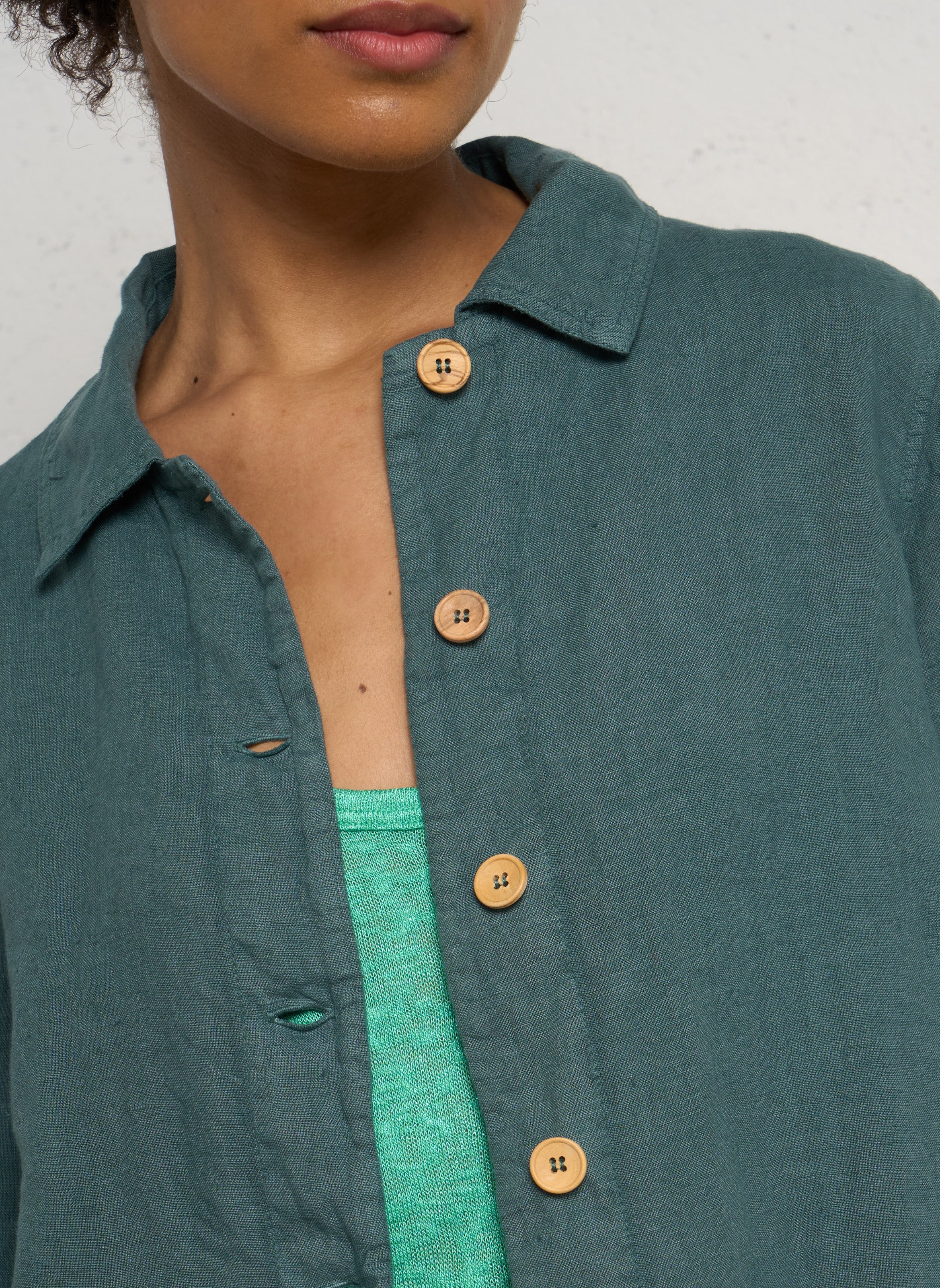 Gerade geschnittenes Leinenhemd ARMOR LUX Grun