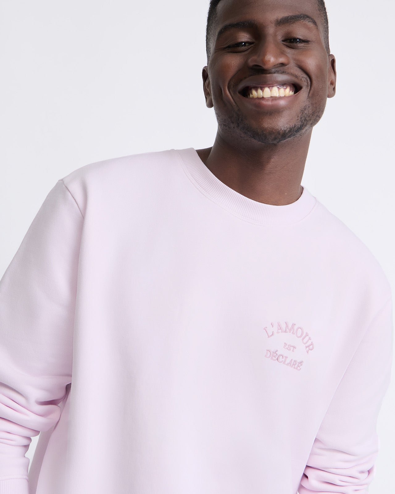 Sweat l'amour est déclaré brodé EMOI EMOI Rose